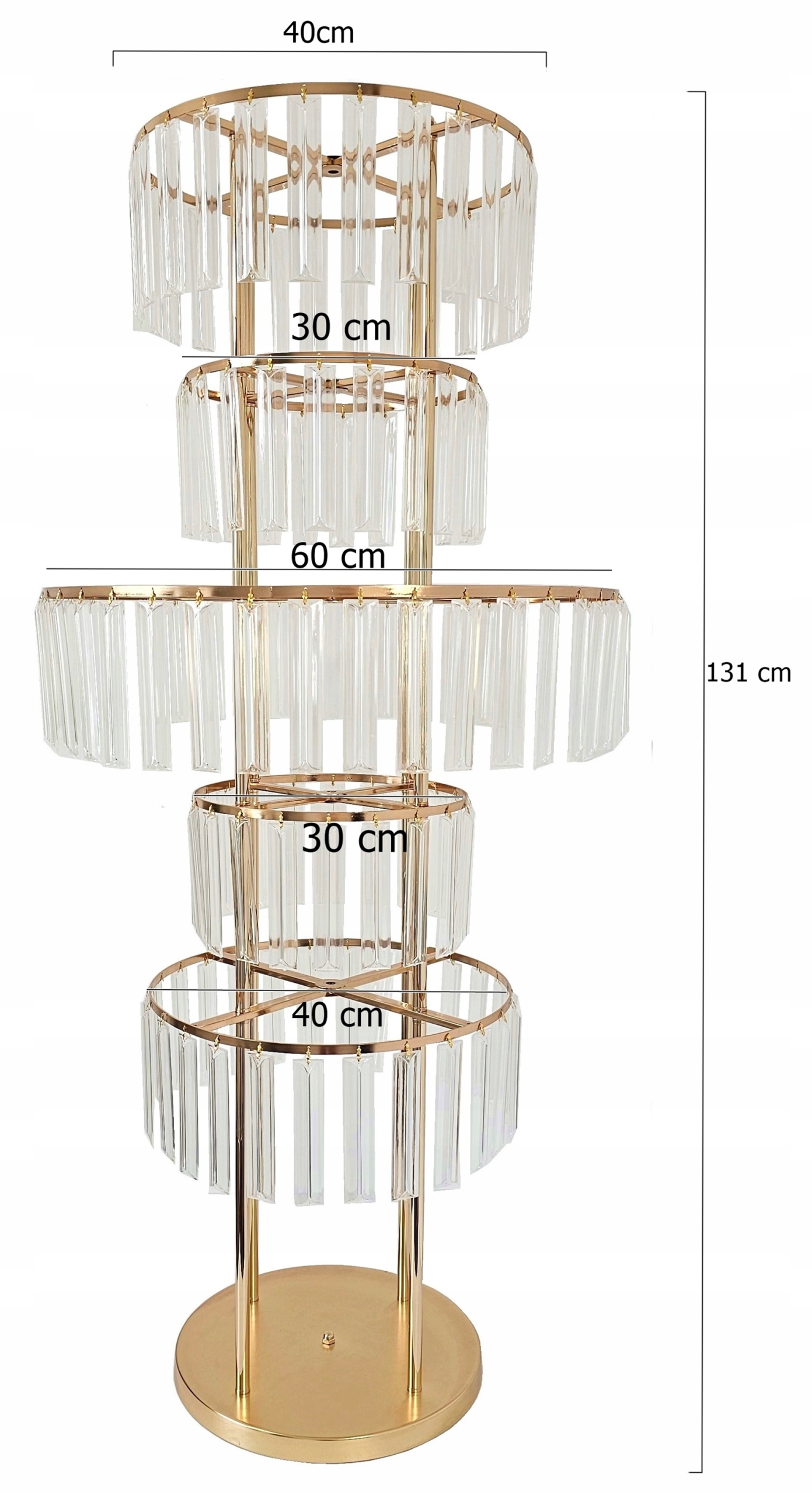 Postument Květinový Stojan Kolotoč 130 cm Zlatý QW-1