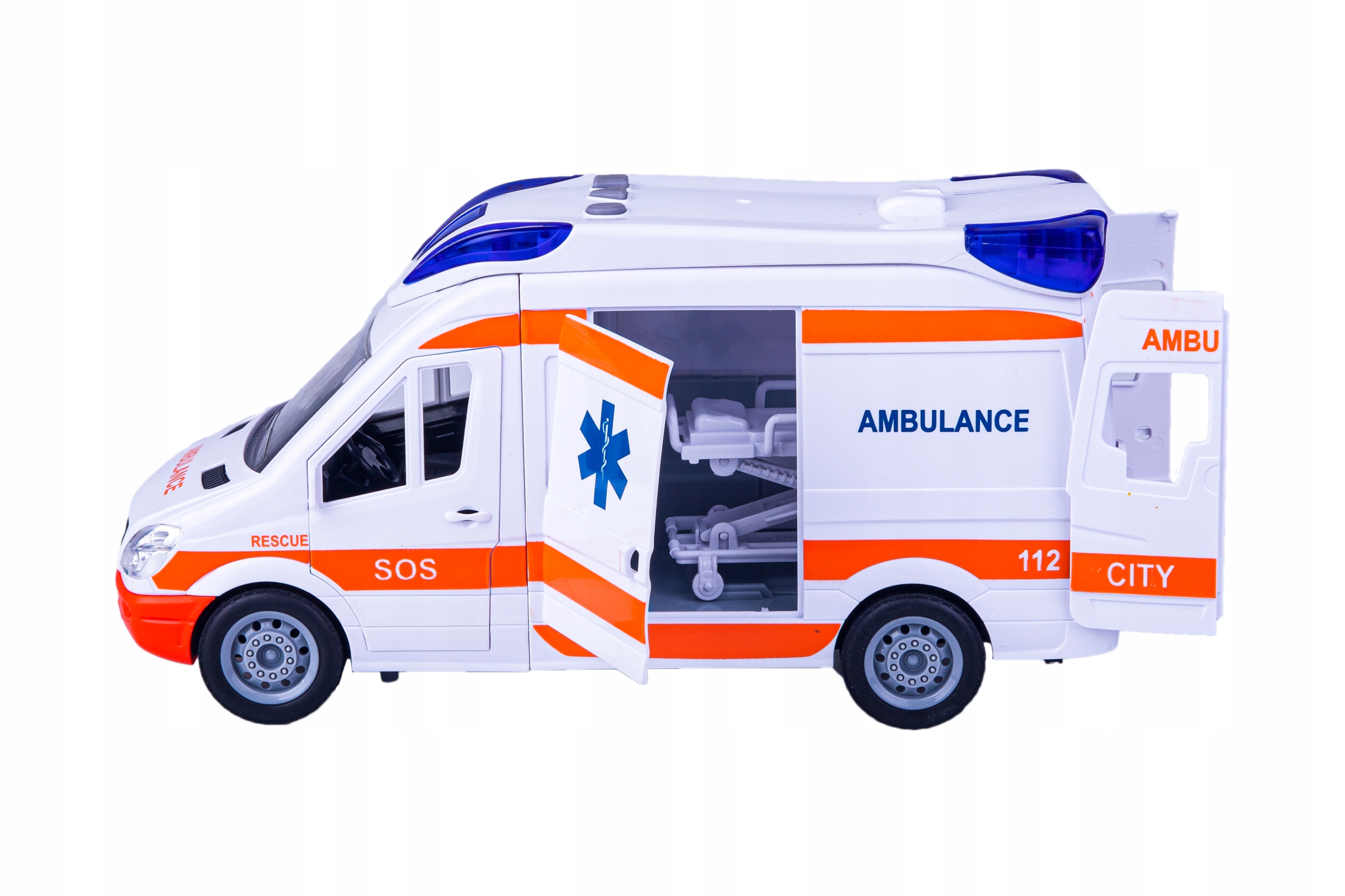 AUTO KARETKA AMBULANS Z NOSZAMI ŚWIATŁO , DŹWIĘK Kod producenta 1003749