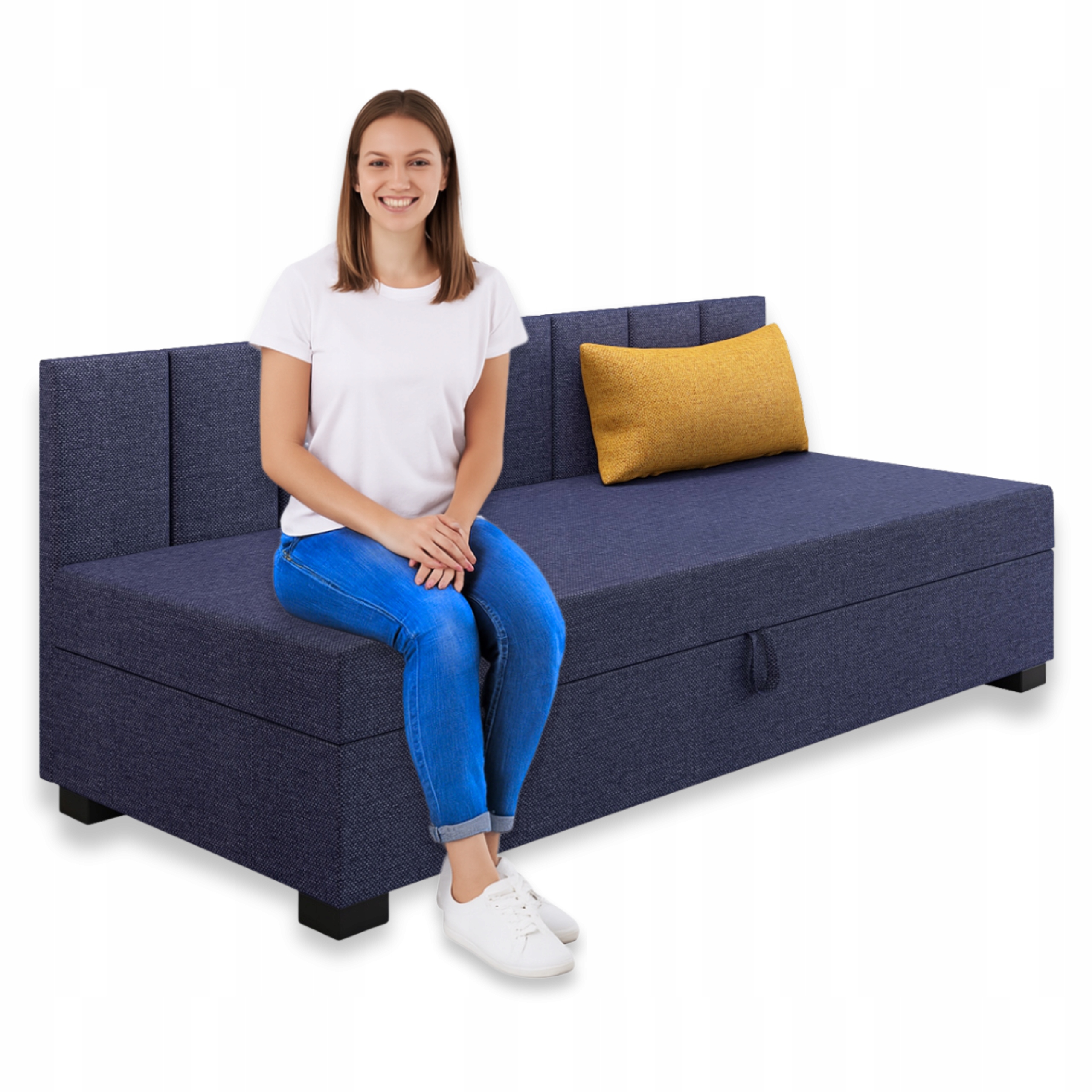 Jednolůžkový gauč pro mládež 80x195 cm Otevíratelný kontejner Polštář