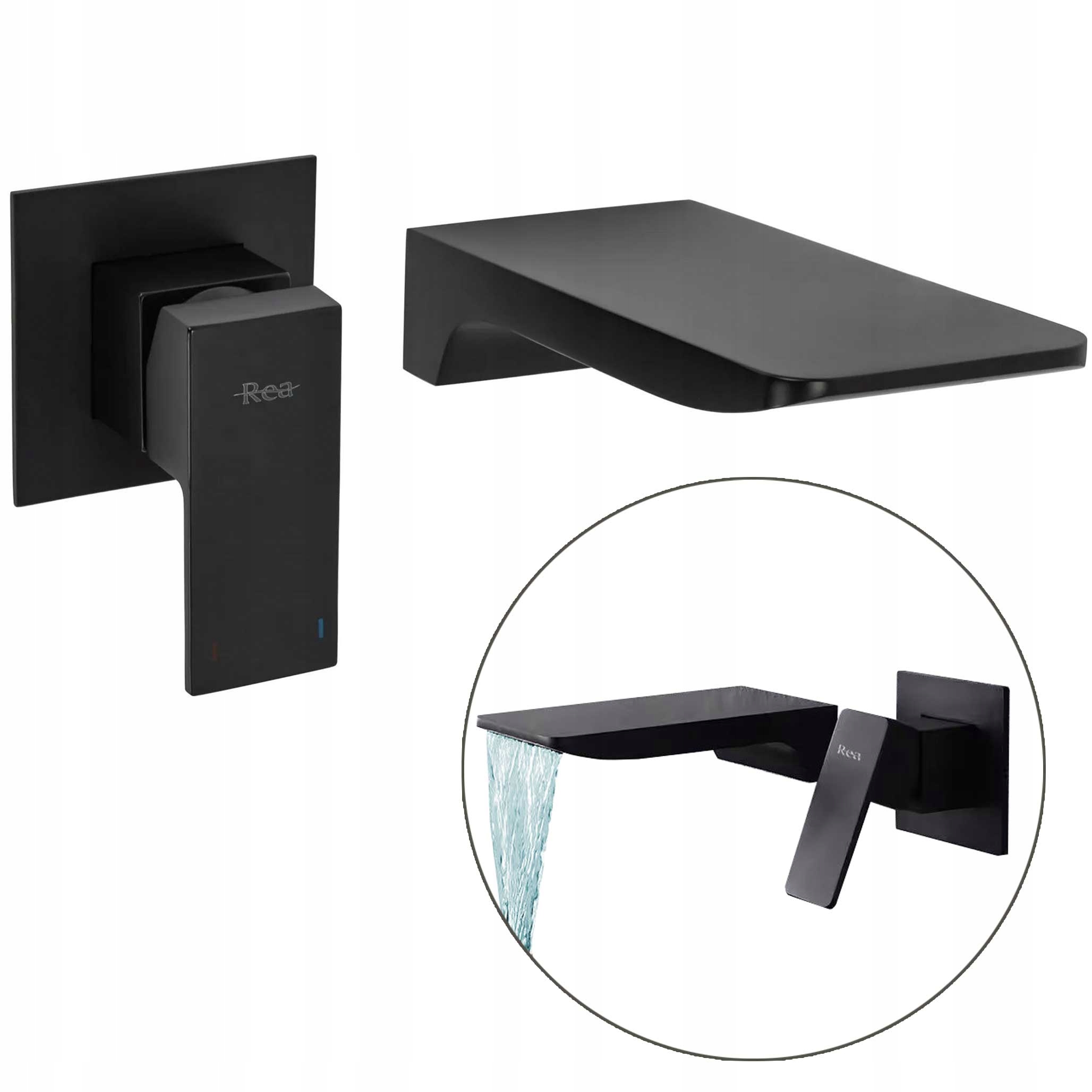 Podomietková umývadlová batéria čierna matná Rea Mason Výtok Miešač