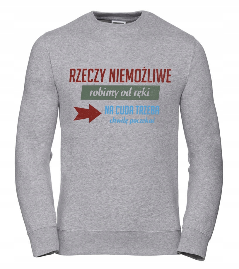 Pánská Mikina Nemožné věci 2XL Šedá Pro něj Chlapa Manžela Chlapa