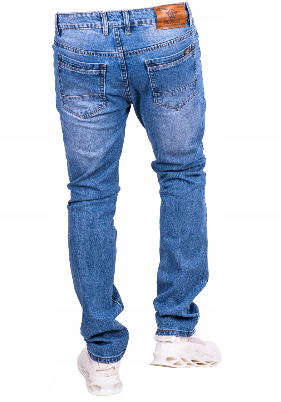 Spodnie męskie JEANSOWE klasyczne proste LOPE r.35 Kolor niebieski