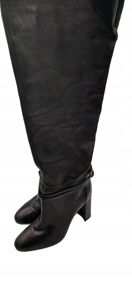 Twinset Kozačky Za Koleno Černé Kožené 38 Ks 38