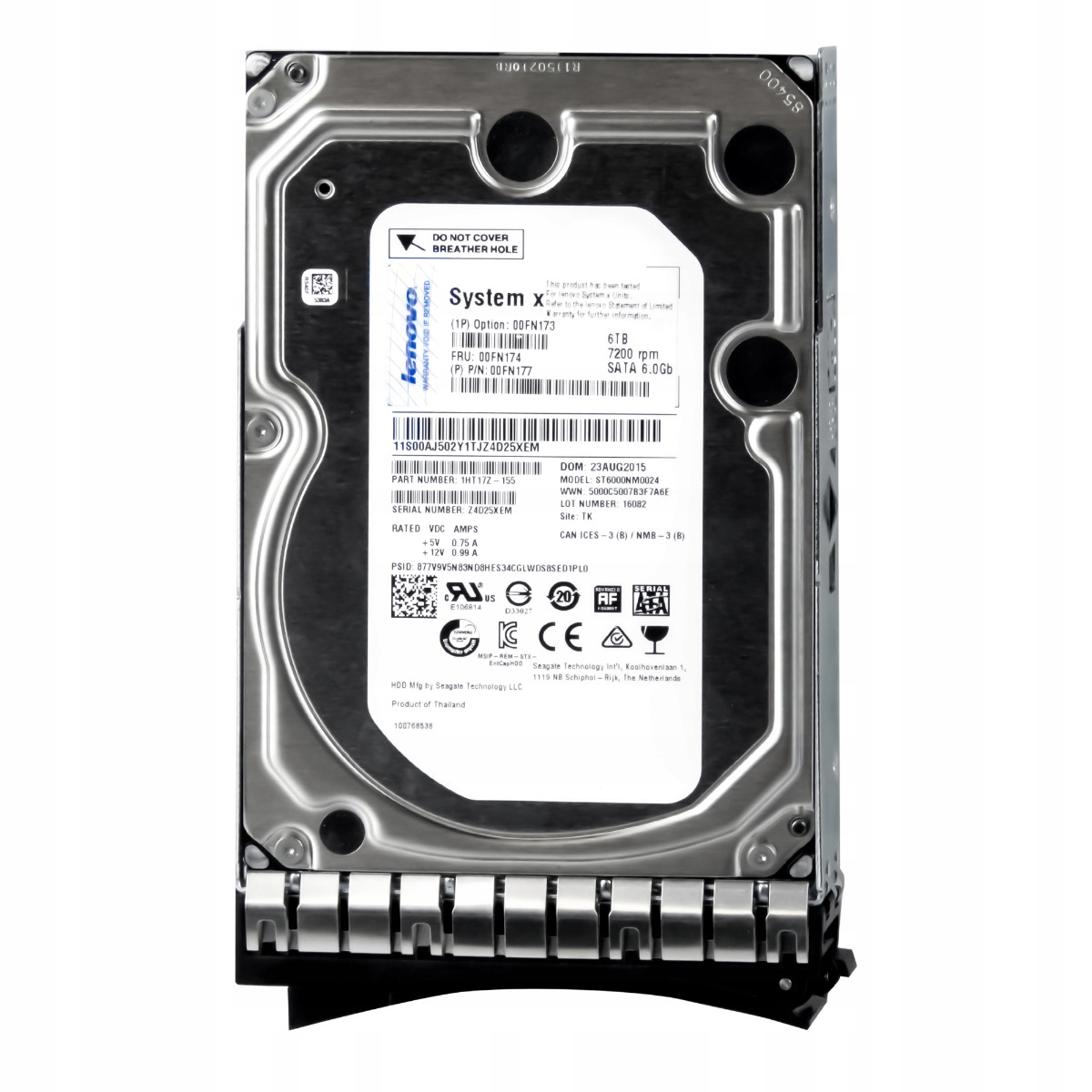 Lenovo 00FN174 00FN177 6TB 7.2K 128MB Sata III 3.5'' ST6000NM0024