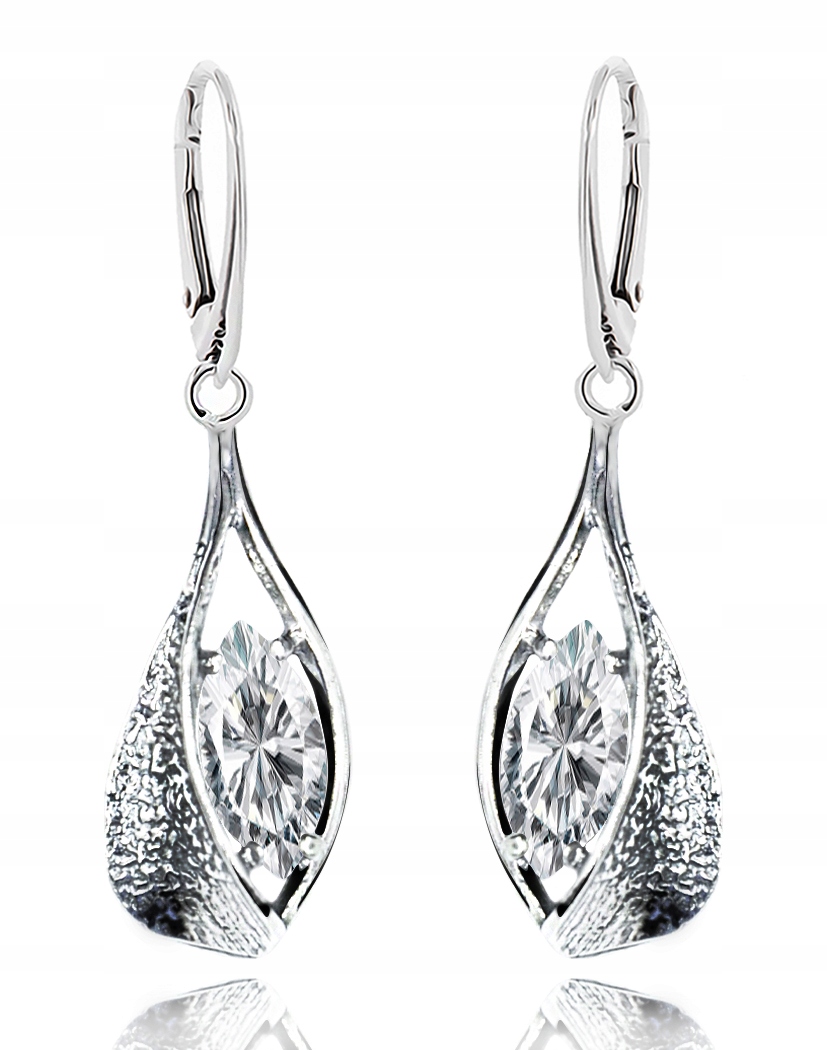 

Srebrne Kolczyki Z Cyrkoniami Angielskie Zapięcie