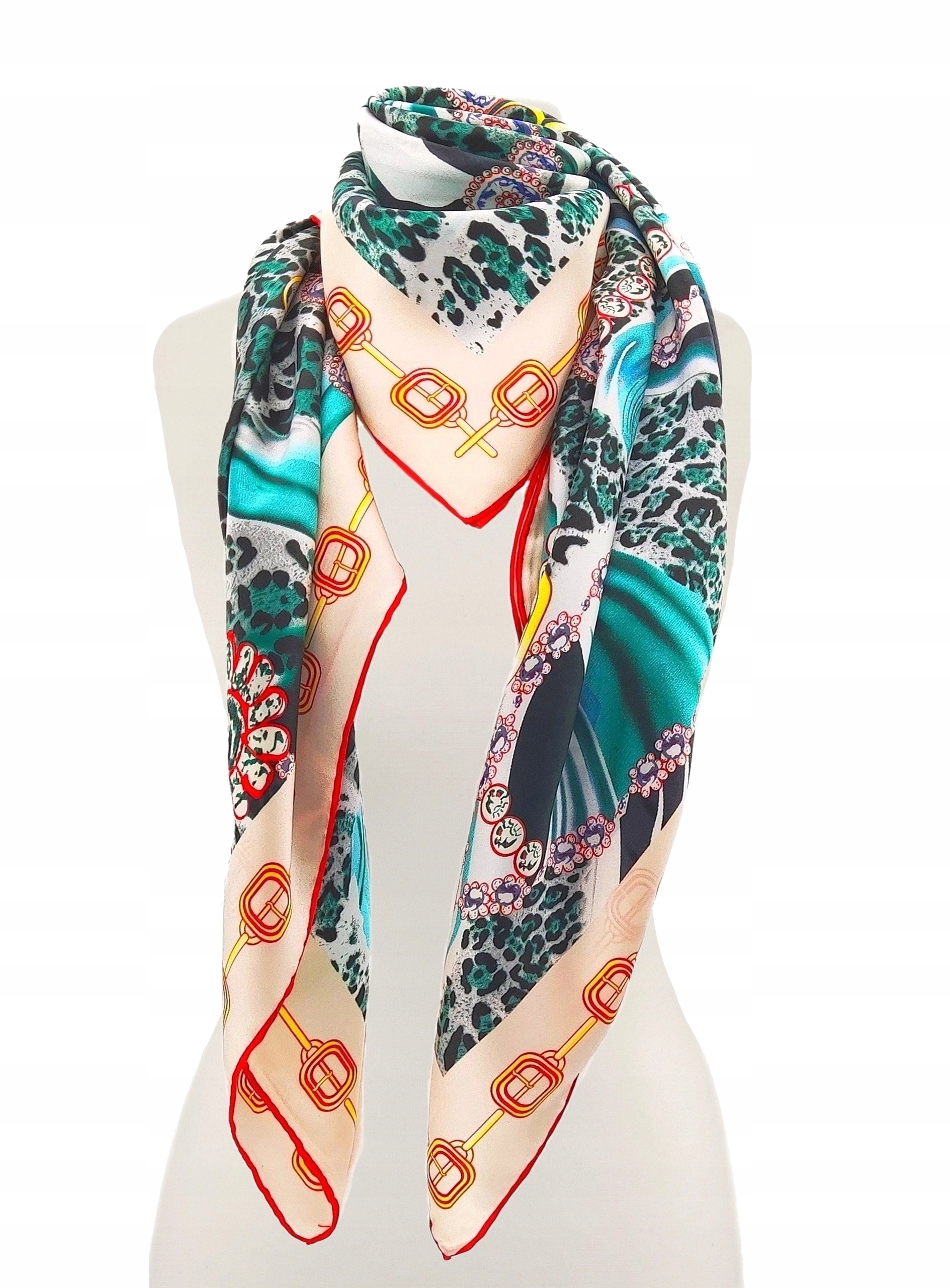 100% Hedvábný Značkový Šátek Šála Kvalita Q