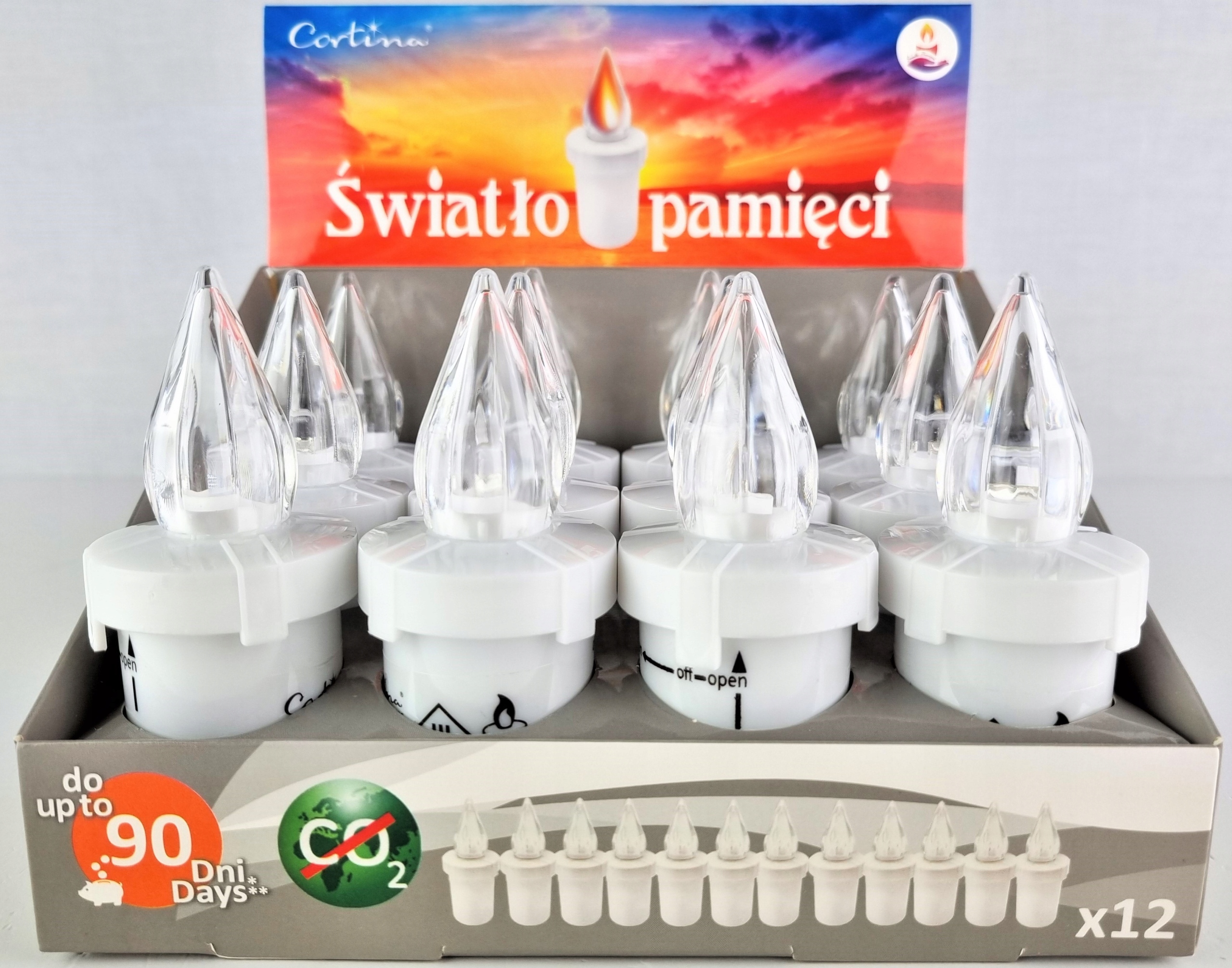 WKŁADY ELEKTRYCZNE DO ZNICZY WKŁAD ZESTAW 12 SZT Rodzaj led