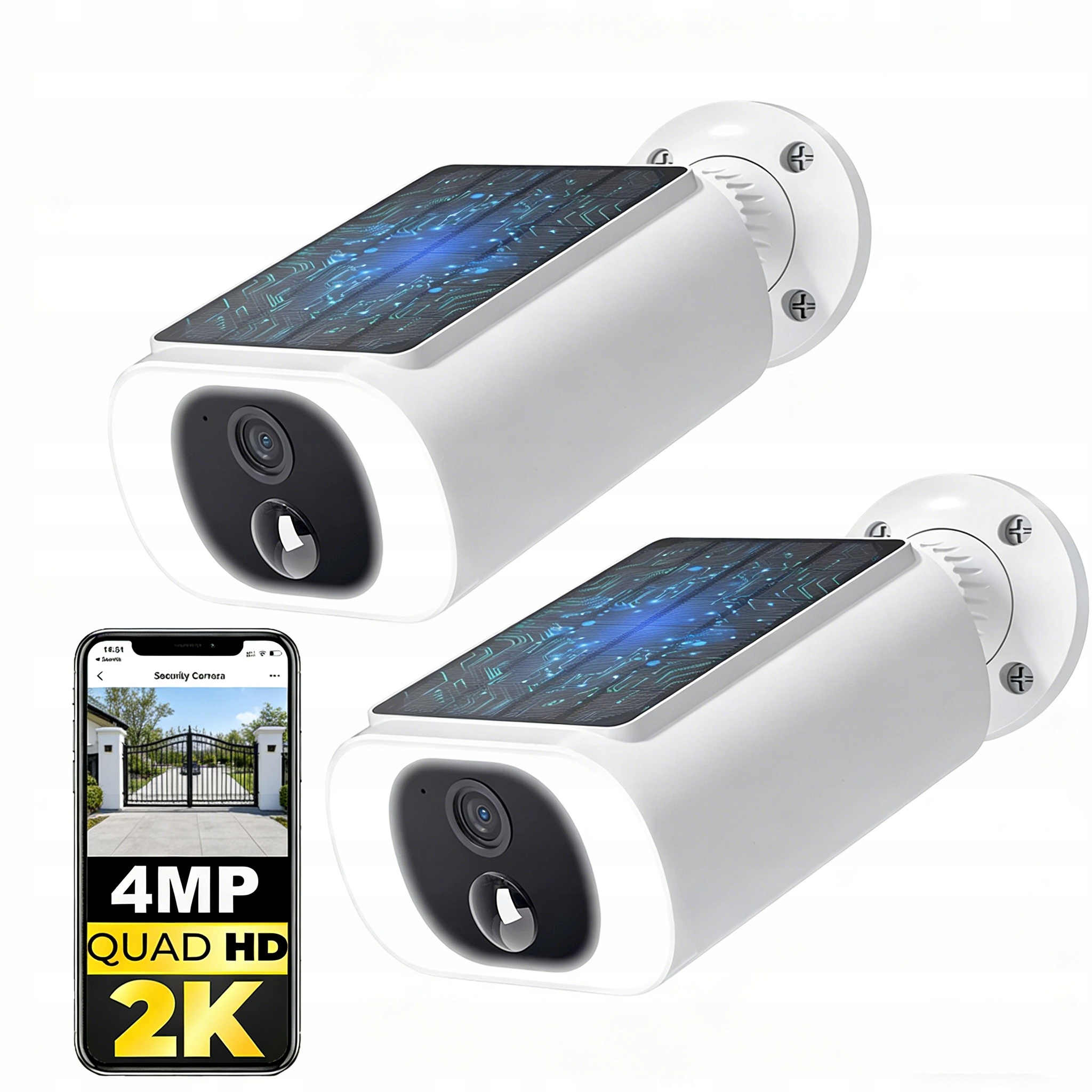 4MPX venkovní solární bezpečnostní kamery Integrovaný solární panel