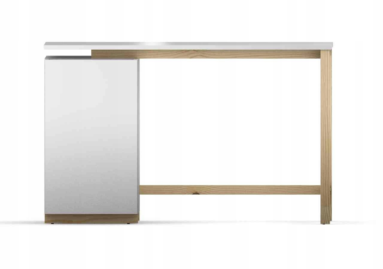 BIAŁE Biurko w stylu SKANDYNAWSKIM 120x60 z szafką Kolor blatu biały