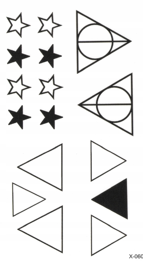 

Tatuaż zmywalny geometryczny trójkąty gwiazdy
