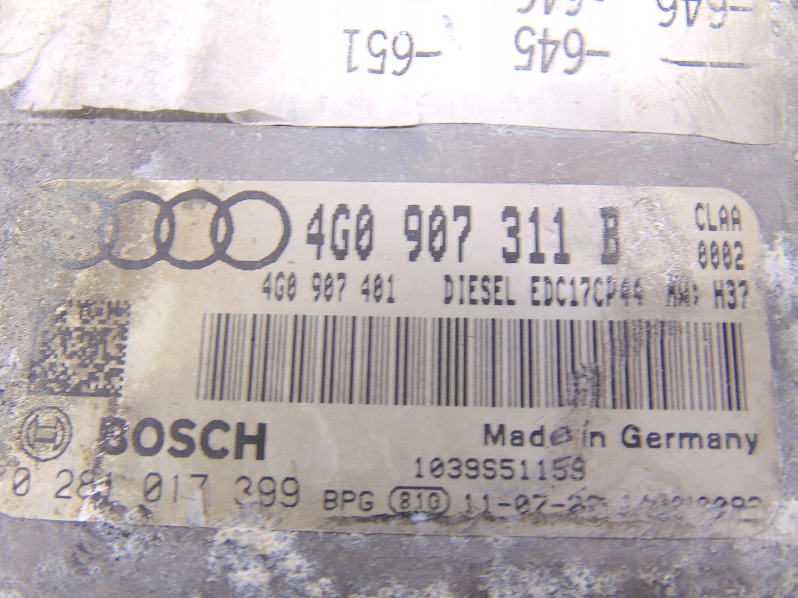 Centralina Motore AUDI A7 4G C7 3.0 TDI 4G0907311B
