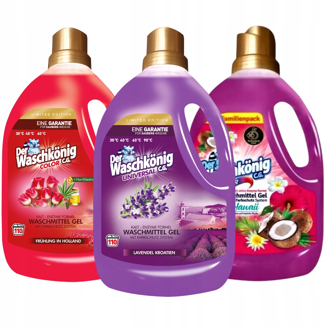 Waschkonig Gel na praní Limitovaný set Barva a univerzální 3,305 l 3 ks