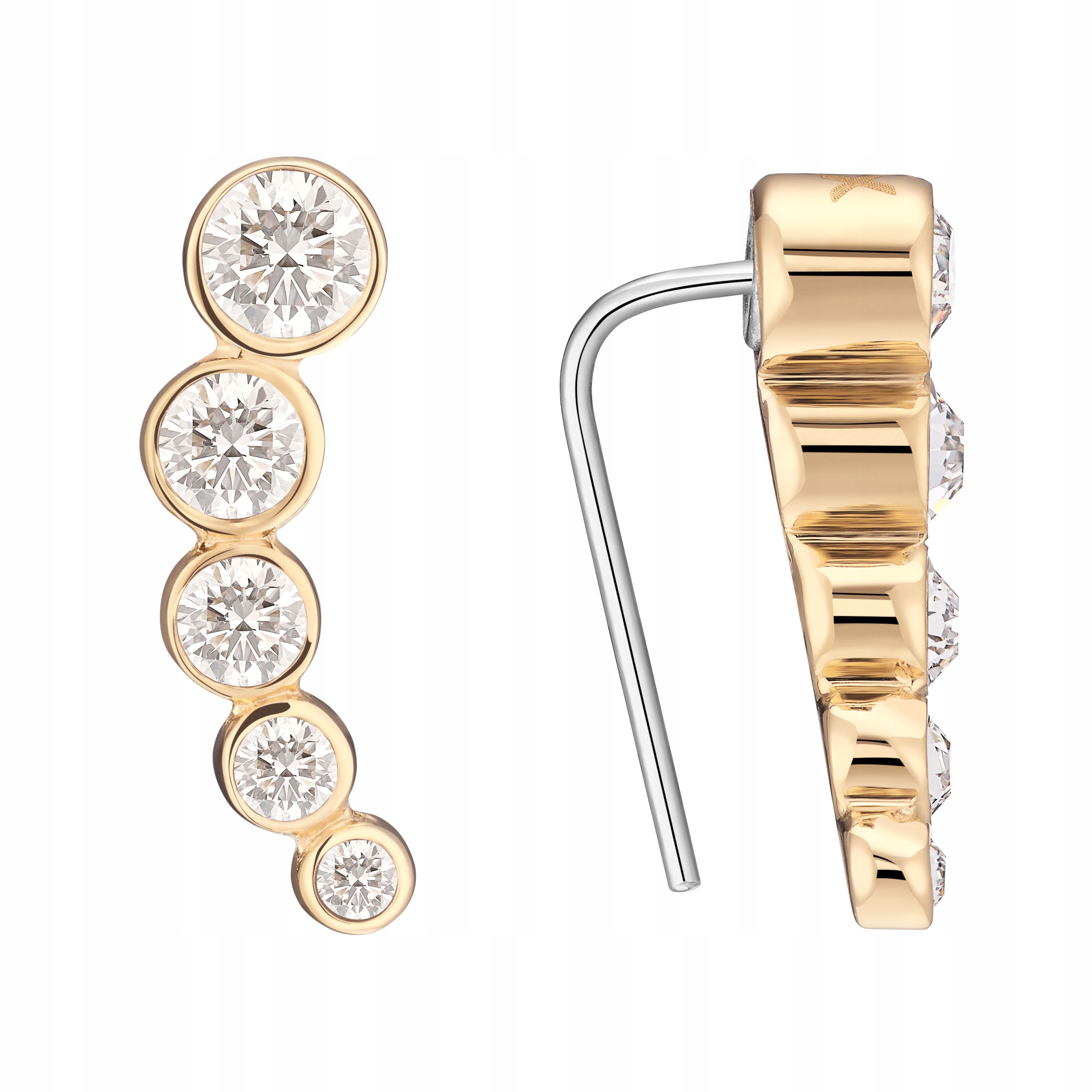 Zlaté magnetické Náušnice s krystaly