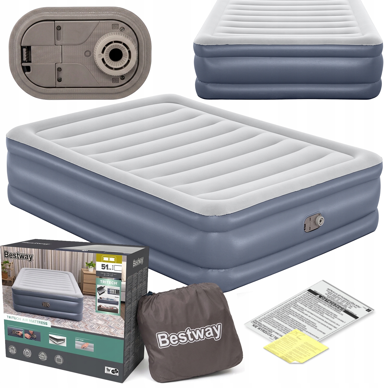 Matrace na spaní 200x150 s elektrickou pumpou a postelí