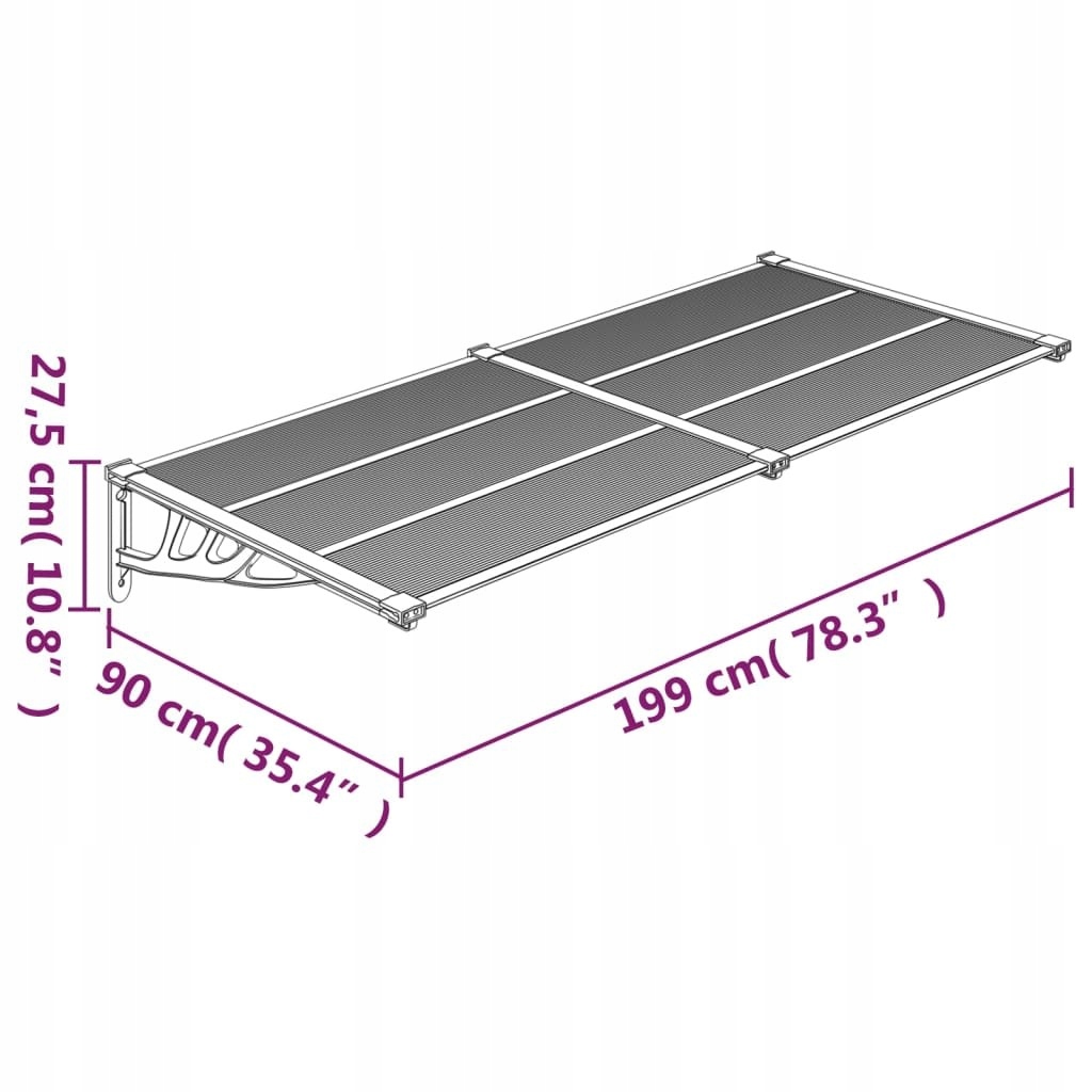 DASZEK NAD DRZWI 199X90CM POLIWĘGLAN Waga 5.85 kg