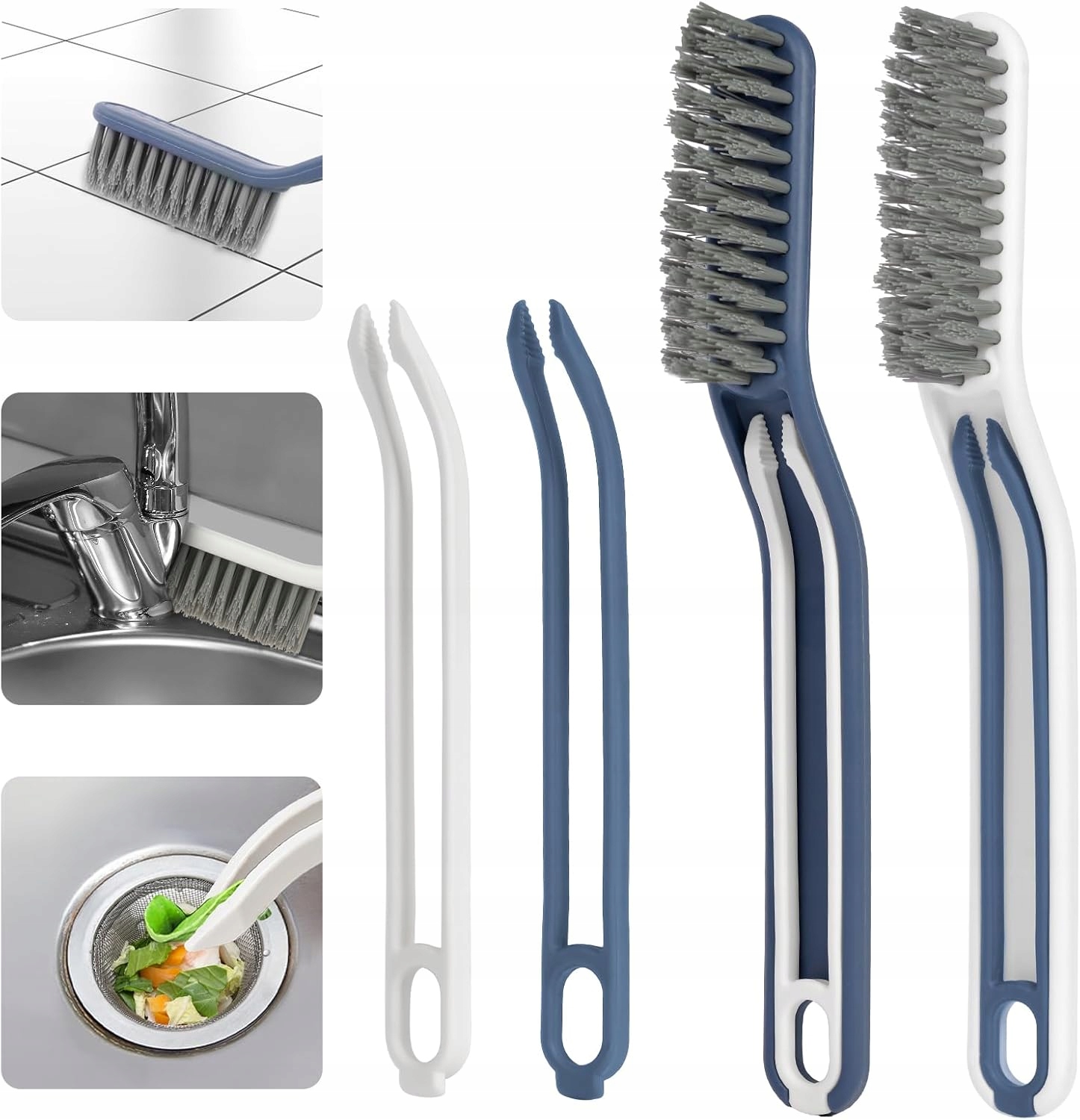 Levně Kartáč Na Čištění Spár Multifunkční Sada Kartáčů Pro Mytí Koupelny 2V1