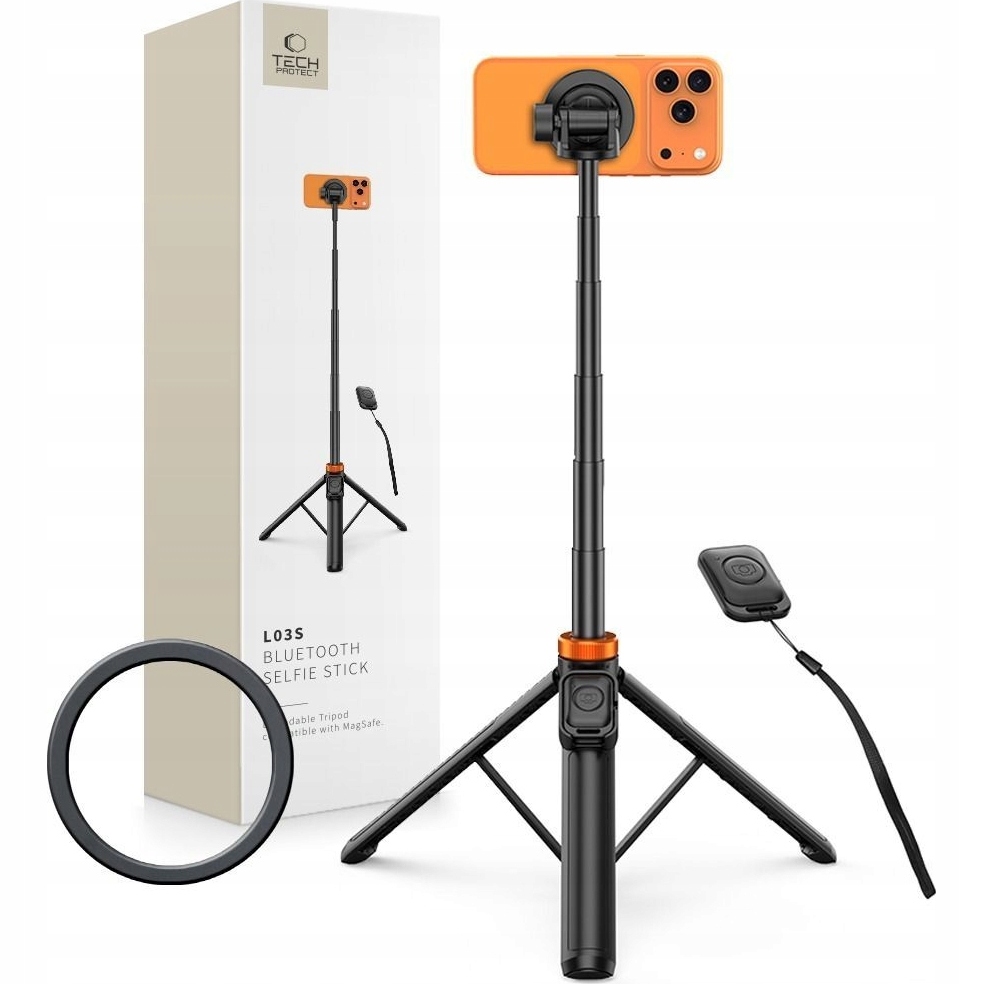 Selfie tyč stativ Tech-Protect bluetooth, Mag-Safe, dálkové ovládání