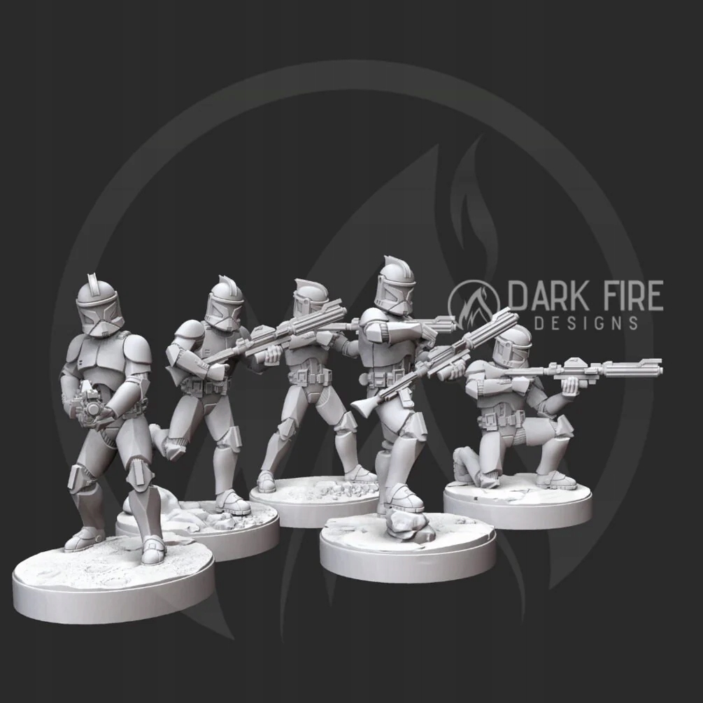 Republic Trooper Rifle Squad model pasuje do gry StarWars Legion Materiał inny