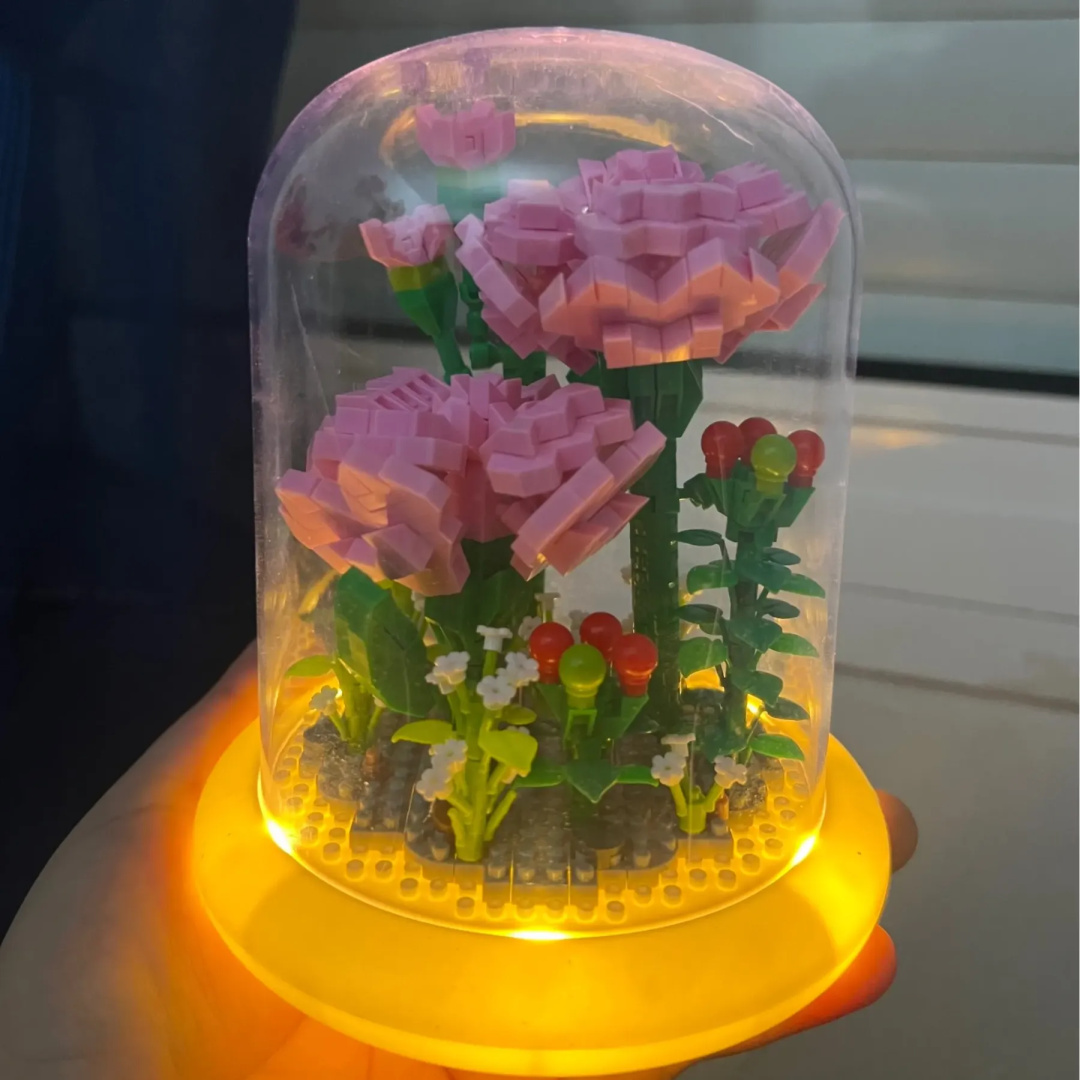 KLOCKI CREATOR BUKIET KWIATÓW ZESTAW PREZENT DIY Z LAMPKĄ LED Marka bez marki