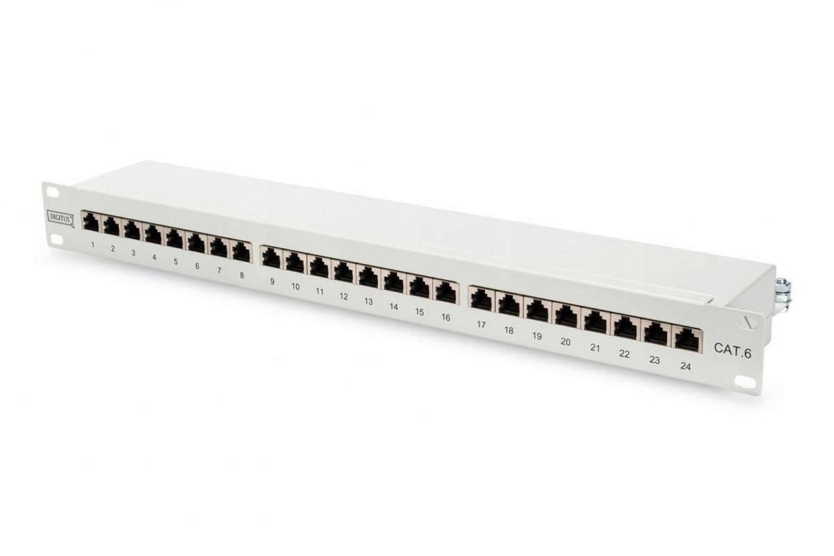 Patch panel Stp cat6 24p. 1U, šedý