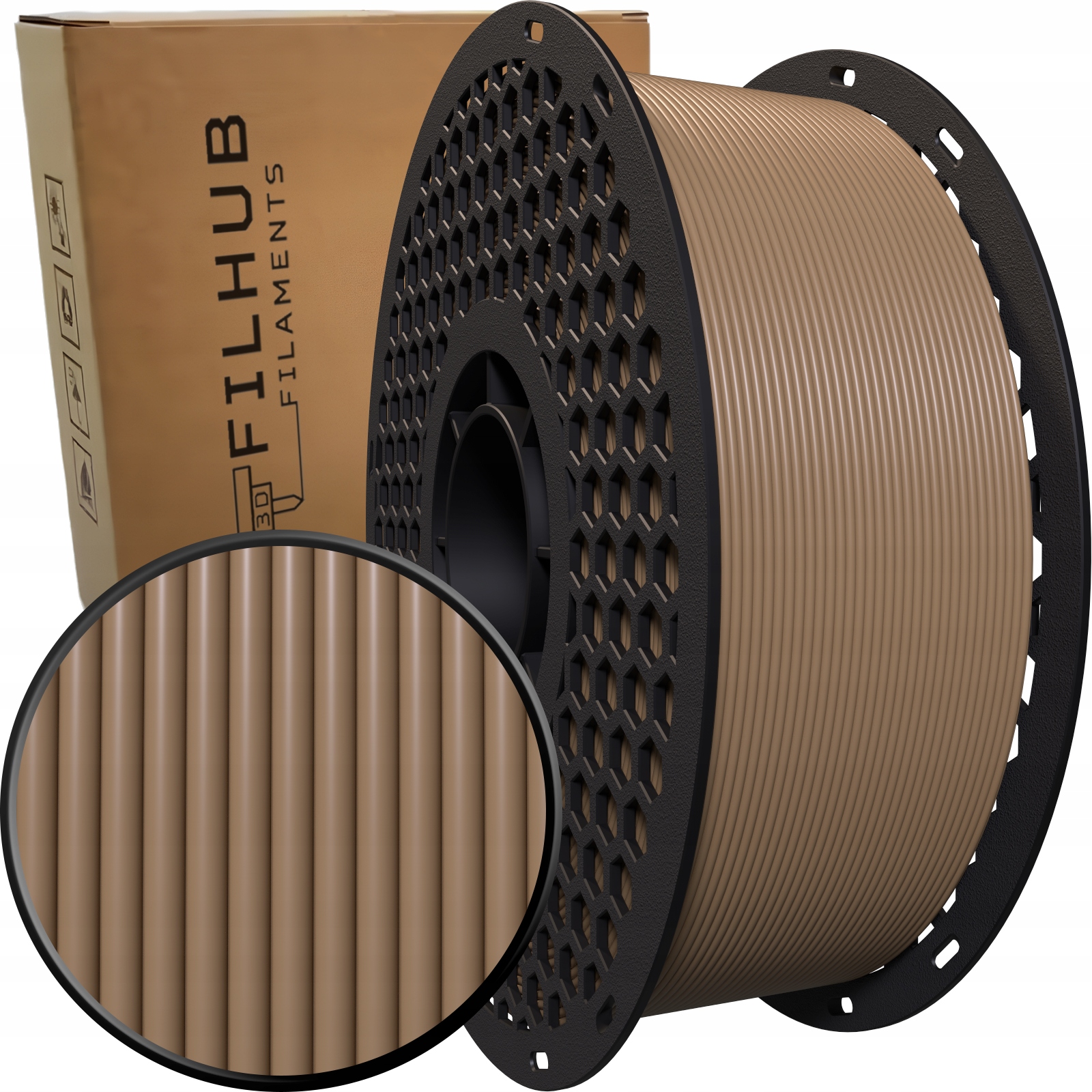 Filament PLA FilHub 1.75mm Kawowy 1kg
