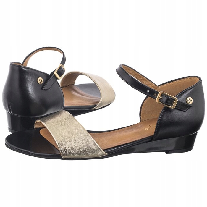 Boty na léto Elegantní sandály Maciejka Černé+Zlato 06486-20/00-1