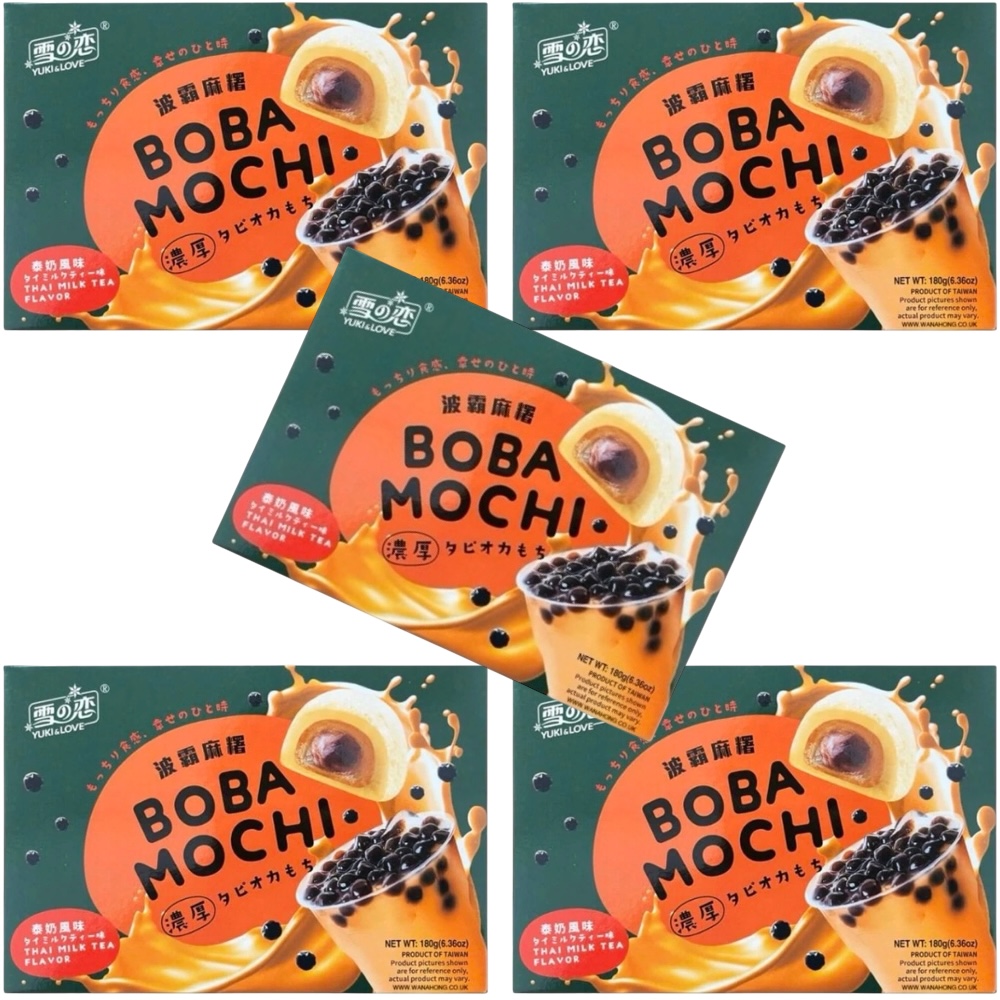 5 x Rýžové sušenky Boba Mochi s Thajským Mlékem 180 g Yuki &amp; Love