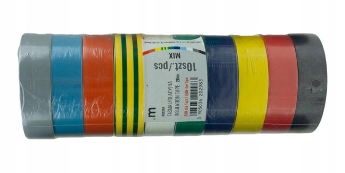 TAŚMA IZOLACYJNA KOLOROWA MULTICOLOR 19mm x 20m IZOLACJA Marka inna