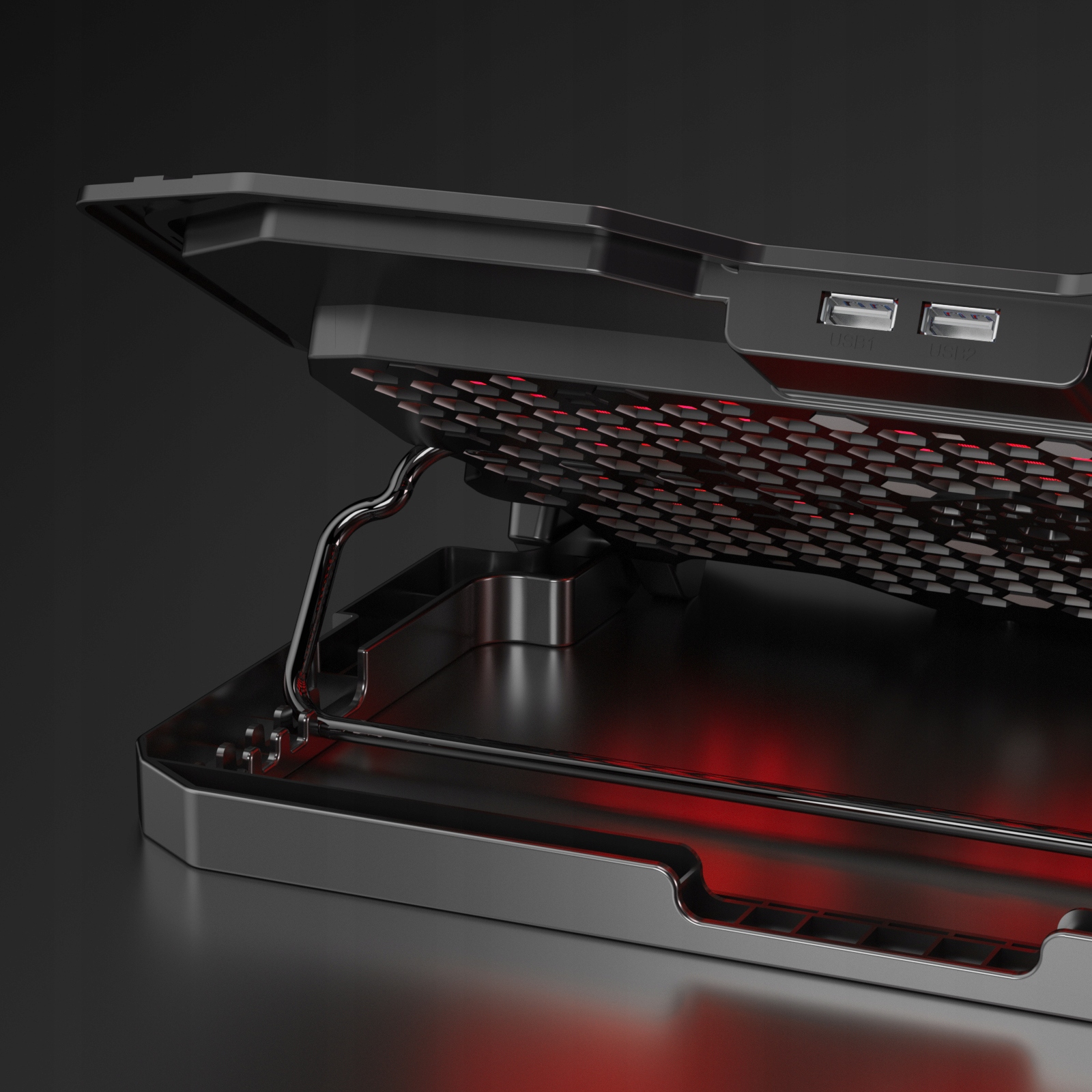 PODSTAWKA PODKŁADKA CHŁODZĄCA POD LAPTOPA 15,6' 6 WENTYLATORÓW GAMINGOWA Kąt nachylenia 6.5-40°