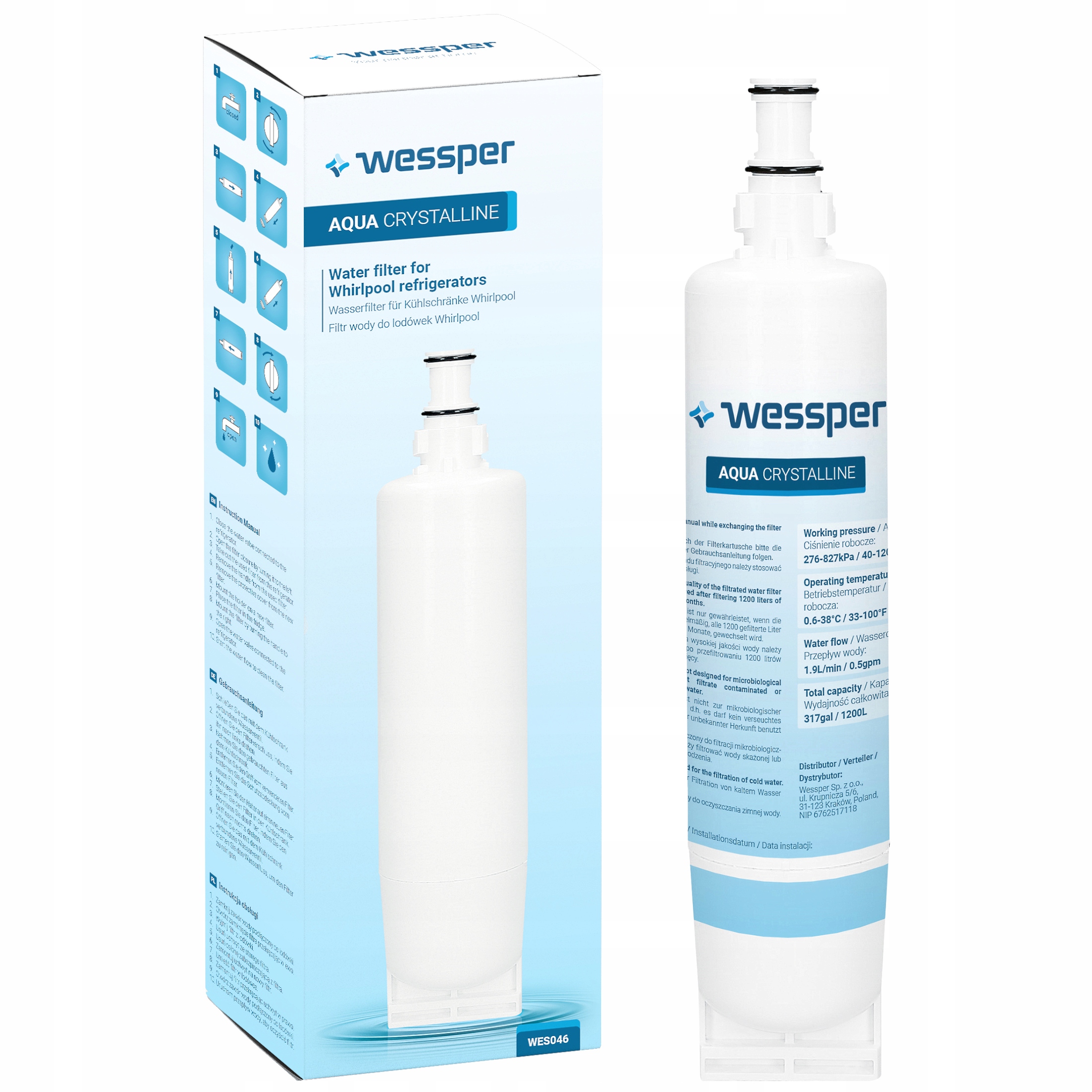 

Filtr wody do lodówki Whirlpool zamiennik SBS002