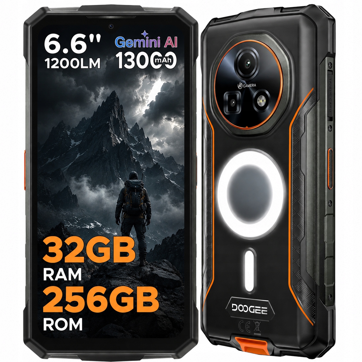 Odolný smartfón s Androidom Doogee FIRE5UlTRA 8+256GB, 13000mAh, 2SIM/NFC/1200LM