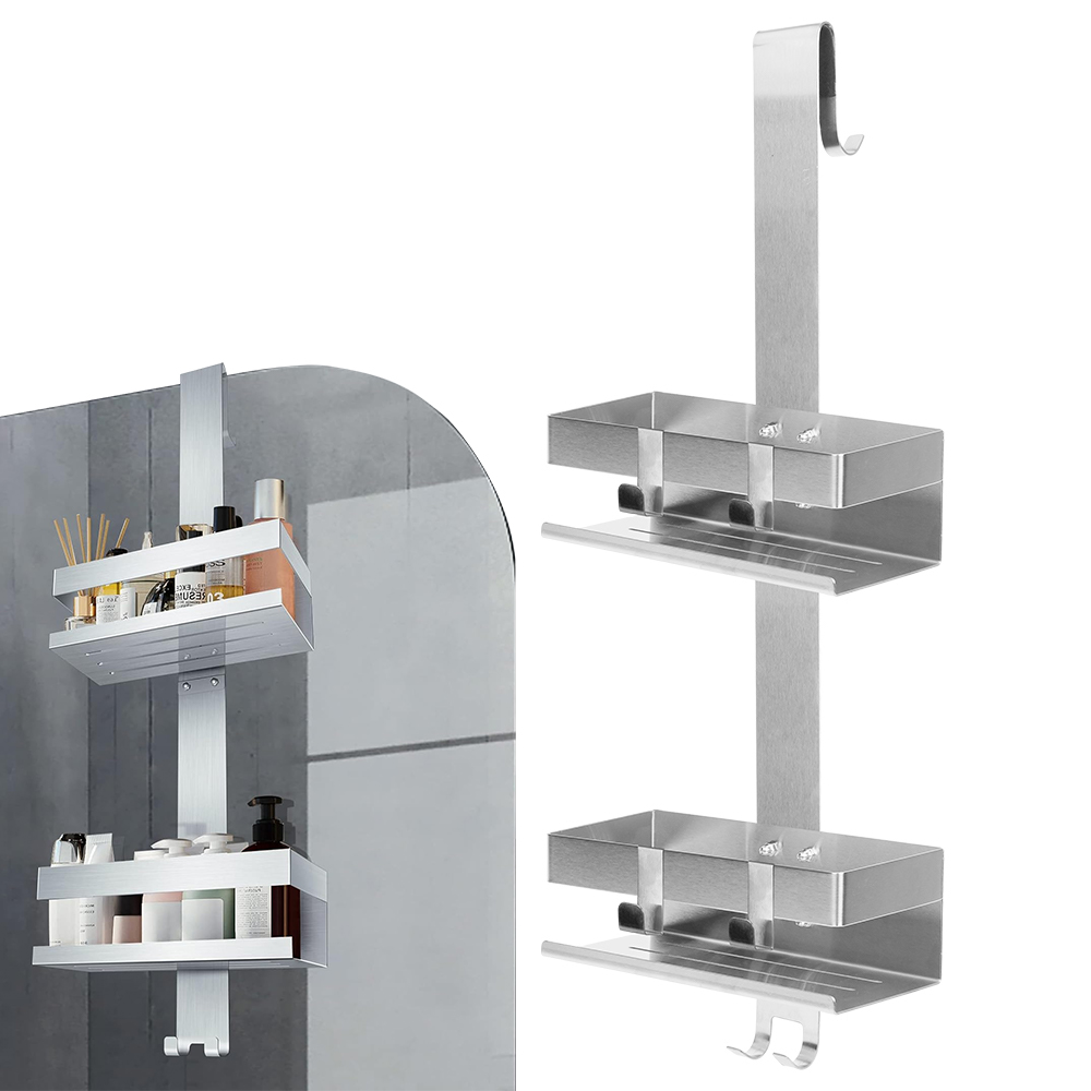 Dvouúrovňový Sprchový Věšák Nerezová Ocel SUS304 Bez Vrtání