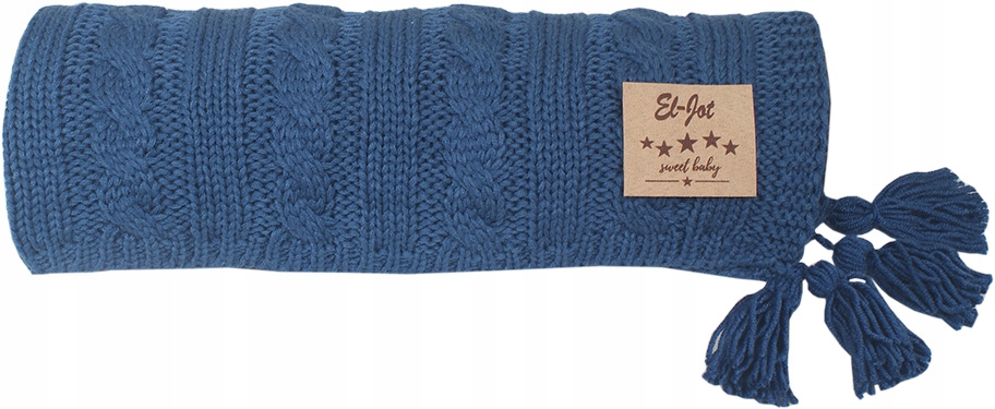 

Całoroczny Kocyk Dzianinowy 105x85 Warkocz Jeans