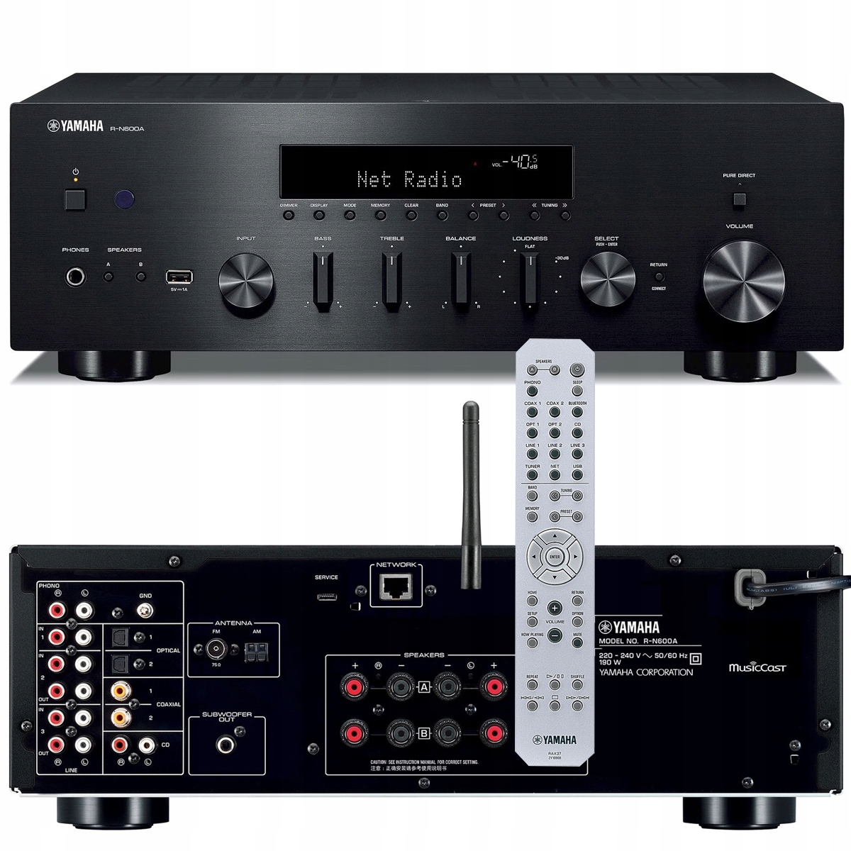 Yamaha R-N600A Stereo prijímač s MusicCast Top-Art Wi-Fi Bluetooth Dab+