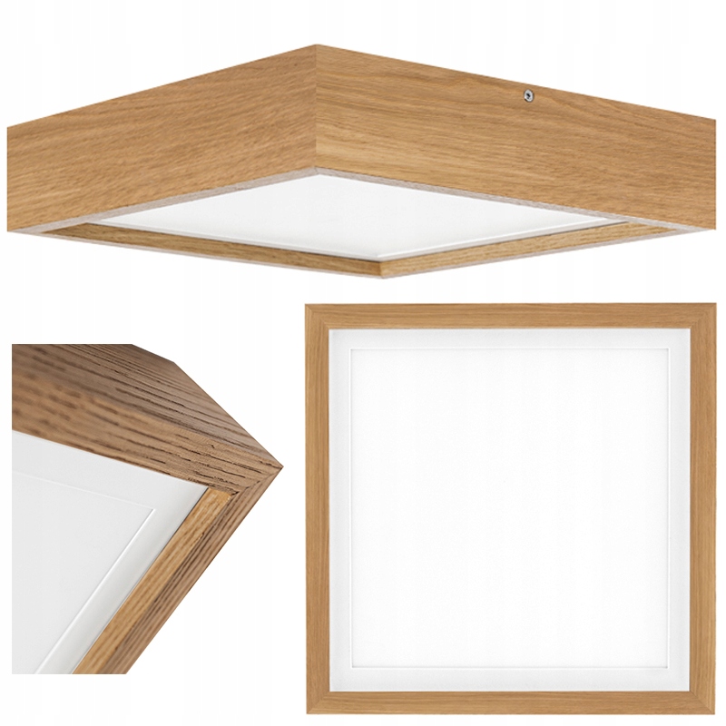 Stropné Svietidlo 32x32 cm 20 W Dubová Drevená nástenná lampa Loft