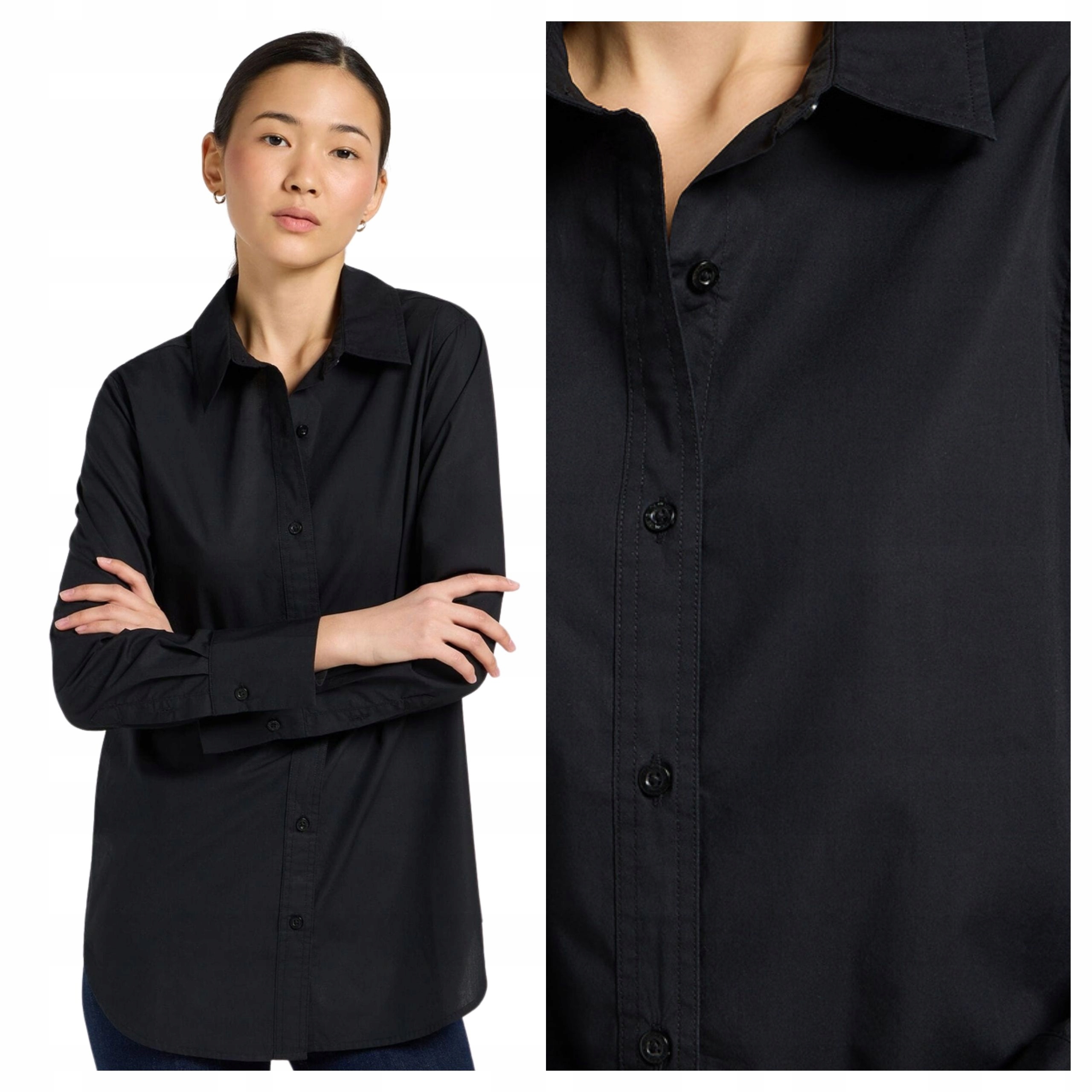 Dámská košile Lee Classic Shirt Černá Klasická Casual Xs