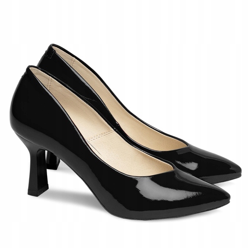 Brilu Polskie Klasyczne Lakierowane Szpilki Laurence Czarne 39