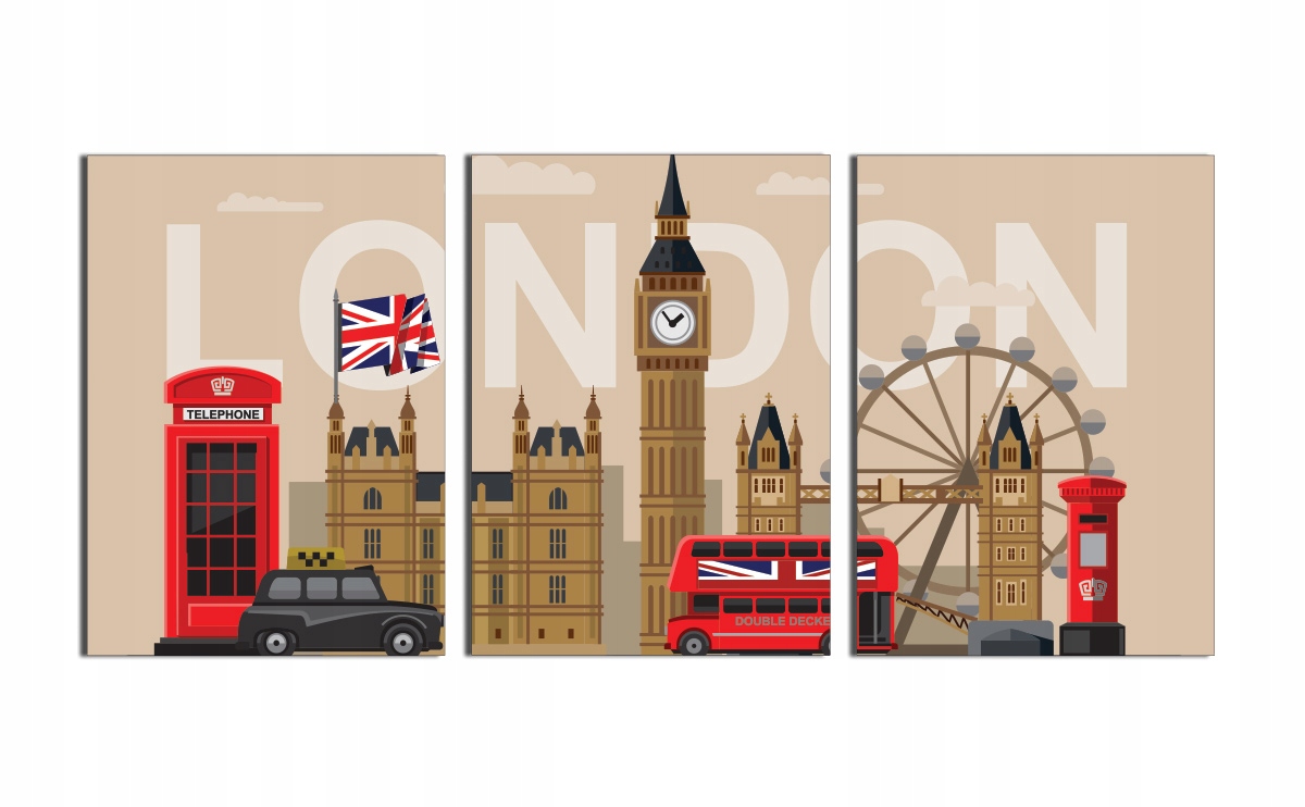 

3x Obraz Na Ścianę Londyn Big Ben 30x40