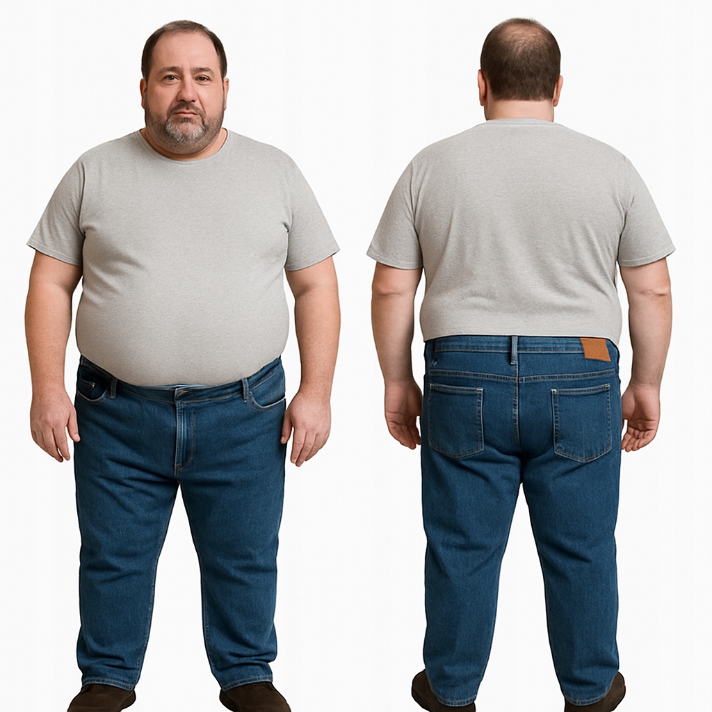 vel.45 Pánské kalhoty Jeansy klasické námořnická modrá Hideo Plus Size