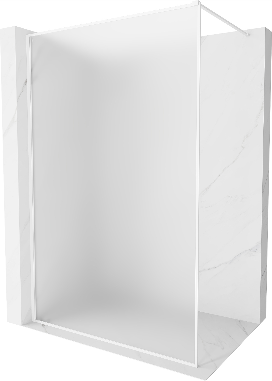 Mexen Kioto-F Walk-in Sprchová Stěna 120x202cm, Mléčné Sklo, Bílá