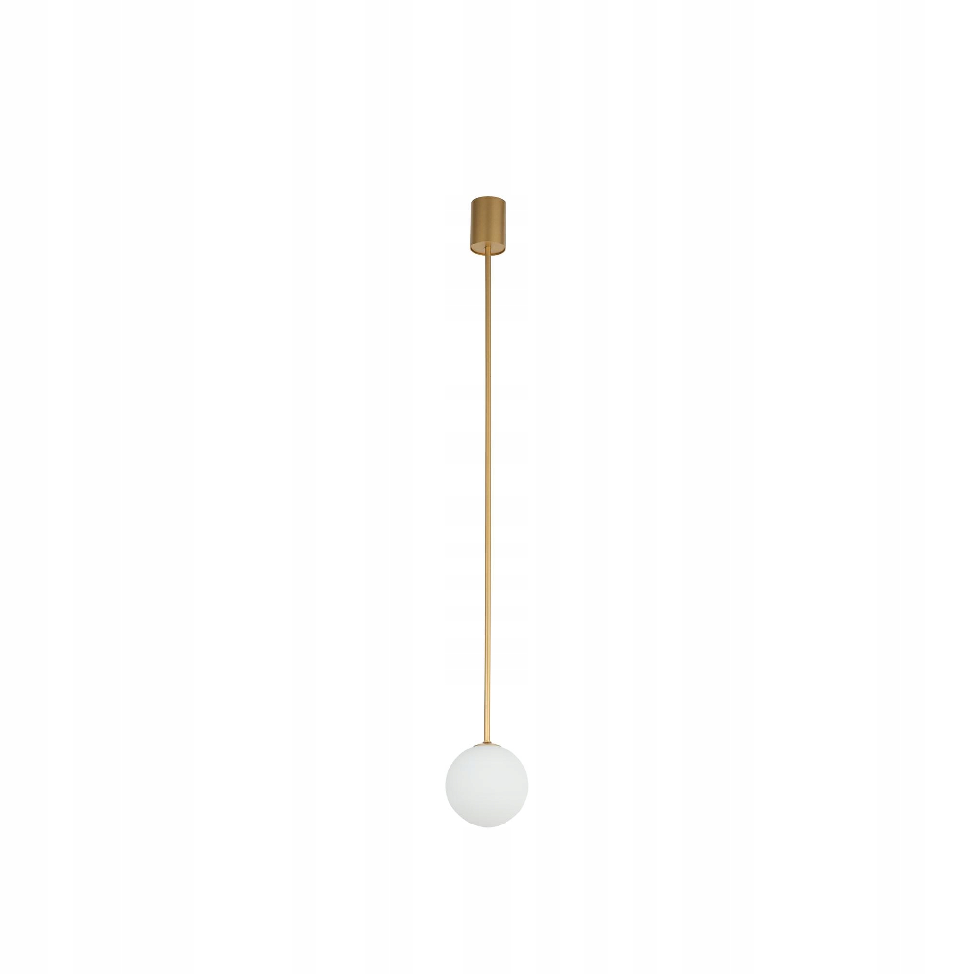 Zlaté závesné svietidlo guľové biele sklenené tienidlo výškovo nastaviteľné glamour