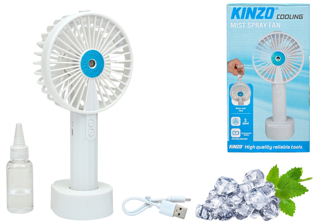 

Ręczny Wentylator Rozpylający Mgiełkę Kinzo Usb