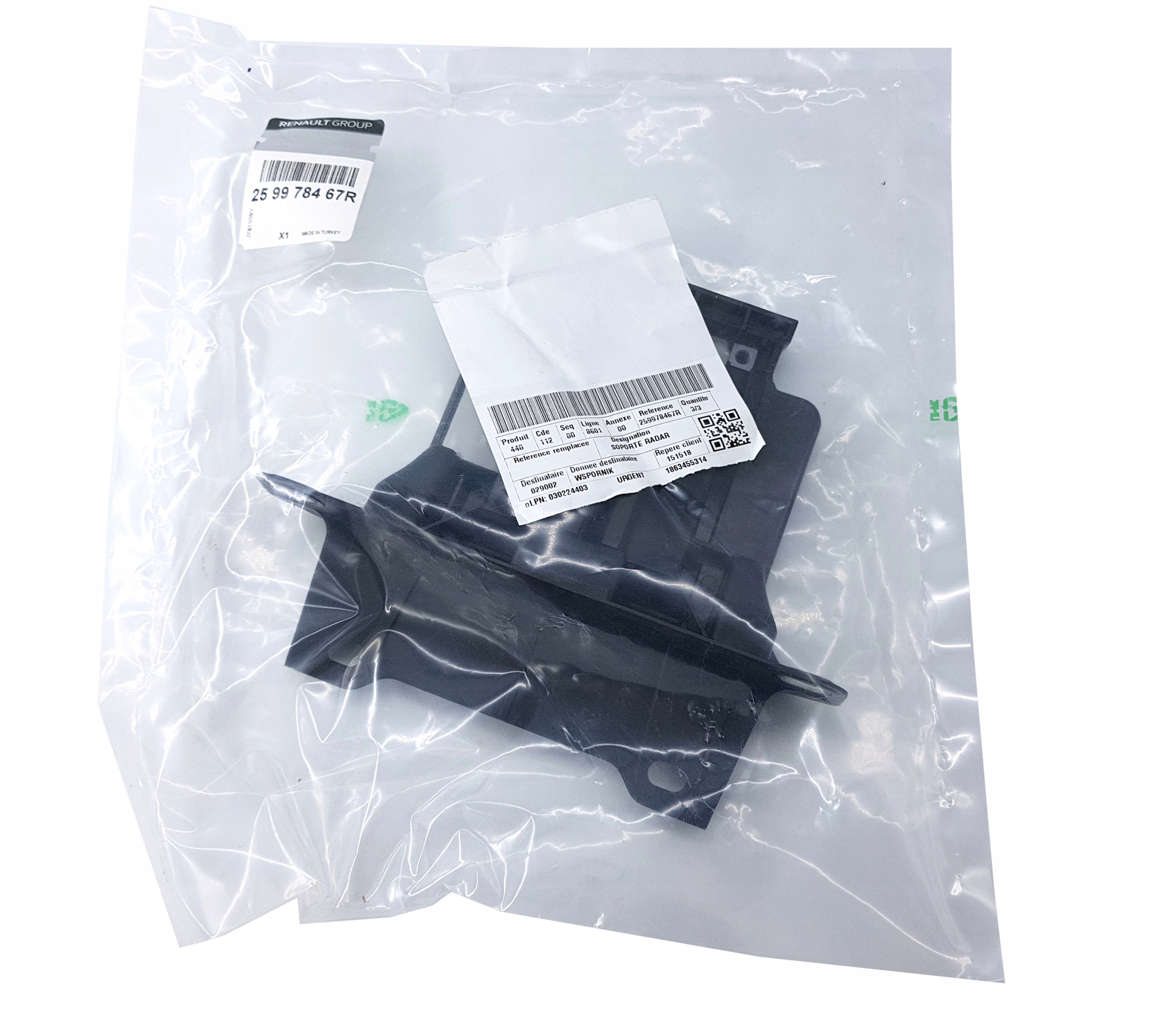 WSPORNIK MOCOWANIE OBUDOWA RADAR PRZEDNIEGO CLIO V Part manufacturer Renault original OE