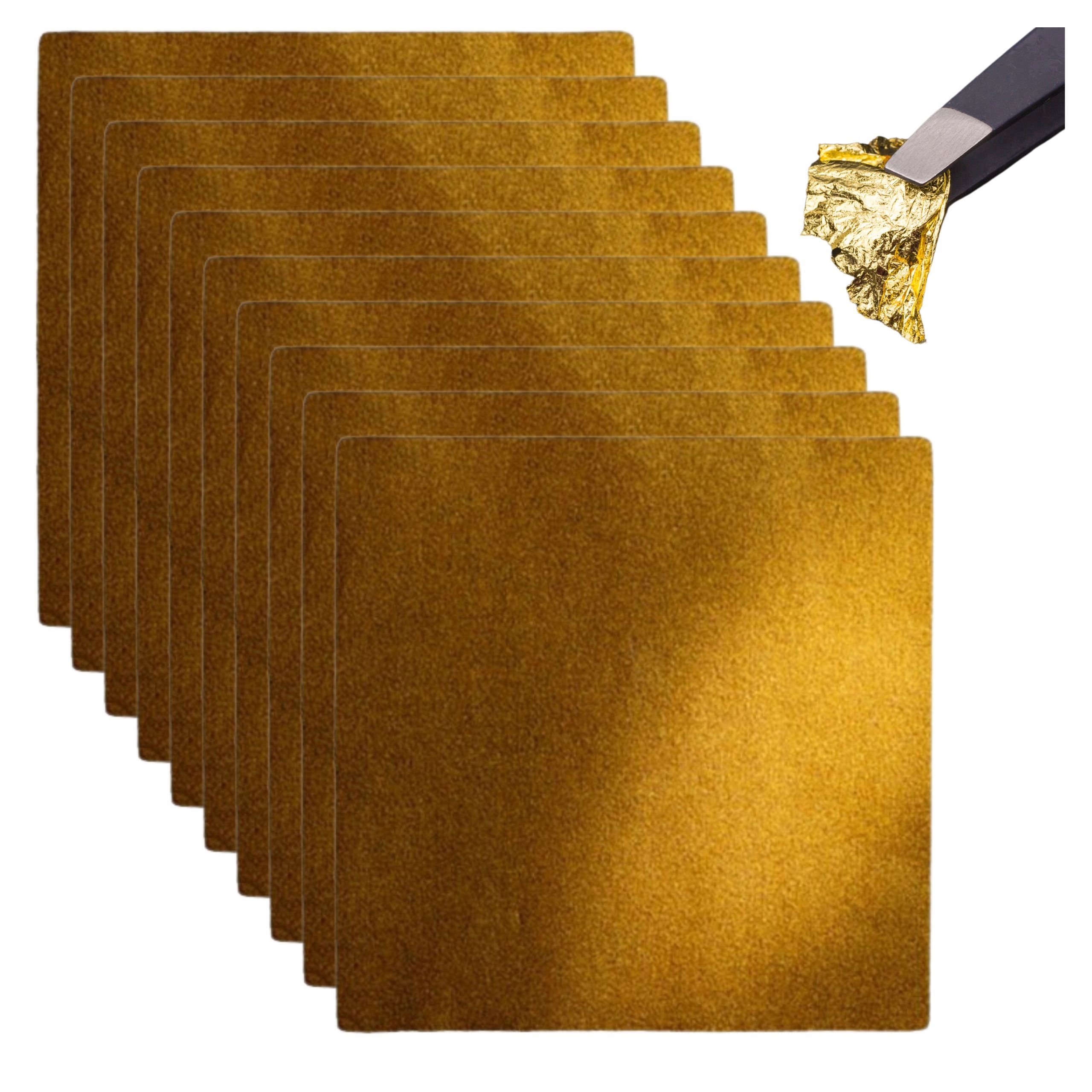 Złoto jadalne w płatkach imitacja 80x80mm 10 szt Modecor