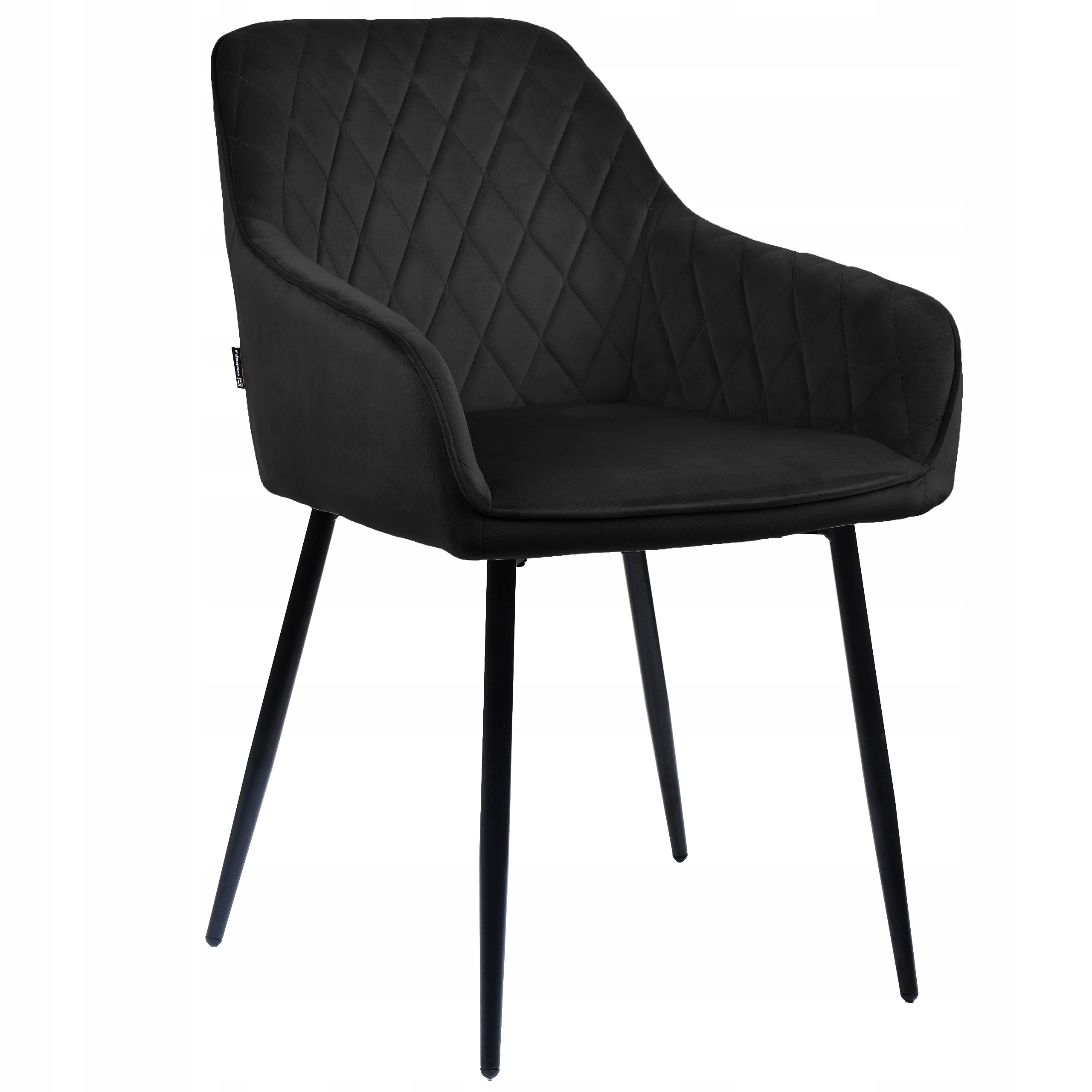 Krzesło tapicerowane welurowe czarne do salonu, jadalni i kuchni Rello