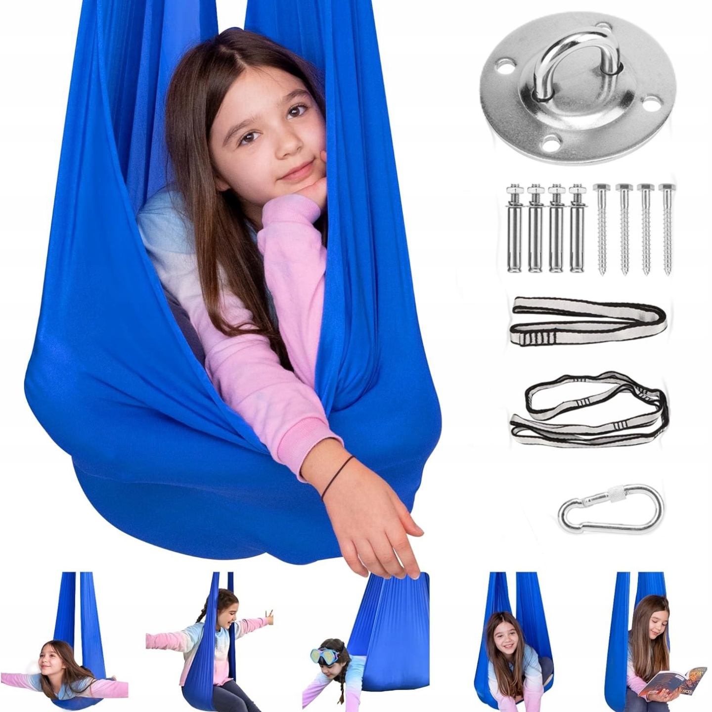 Hamak Sensoryczny Dzieci Huśtawka Terapeutyczna Akrobatyczna 280X150CM