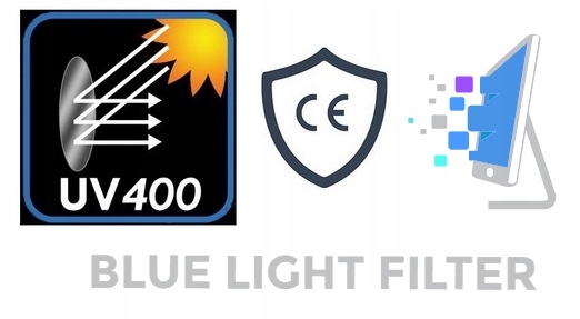 OKULARY DO KOMPUTERA ZERÓWKI Z FILTREM ŚWIATŁA BLUE LIGHT UV400 Wzór dominujący bez wzoru