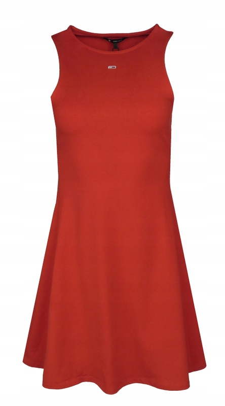 Tommy Jeans šaty, Slim, červená, S