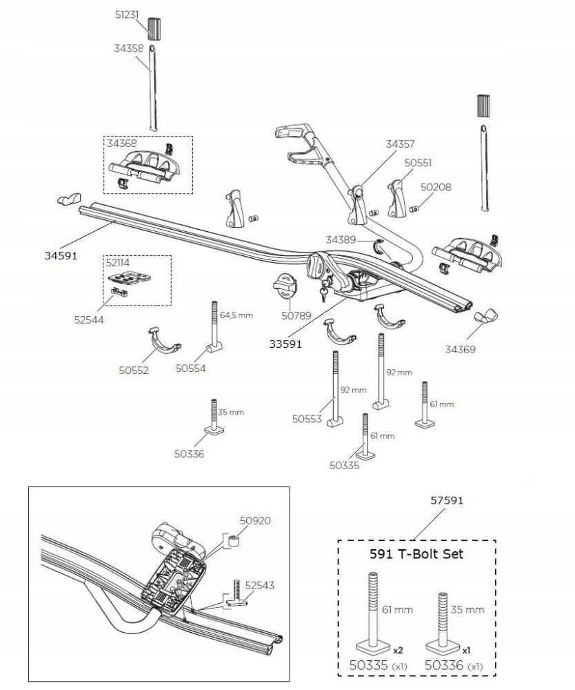 Thule Komplet Wsuwek Wsuwka Do Uchwytu 591 598 298 EAN (GTIN) 7313020018102