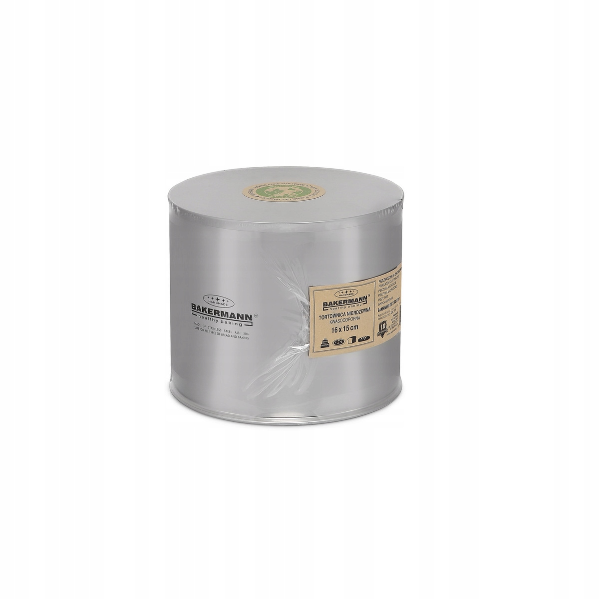 Forma Na Tortu nerezová kyselinovzdorná Vysoká 15 cm Bakermann fi 16 cm Aisi 304
